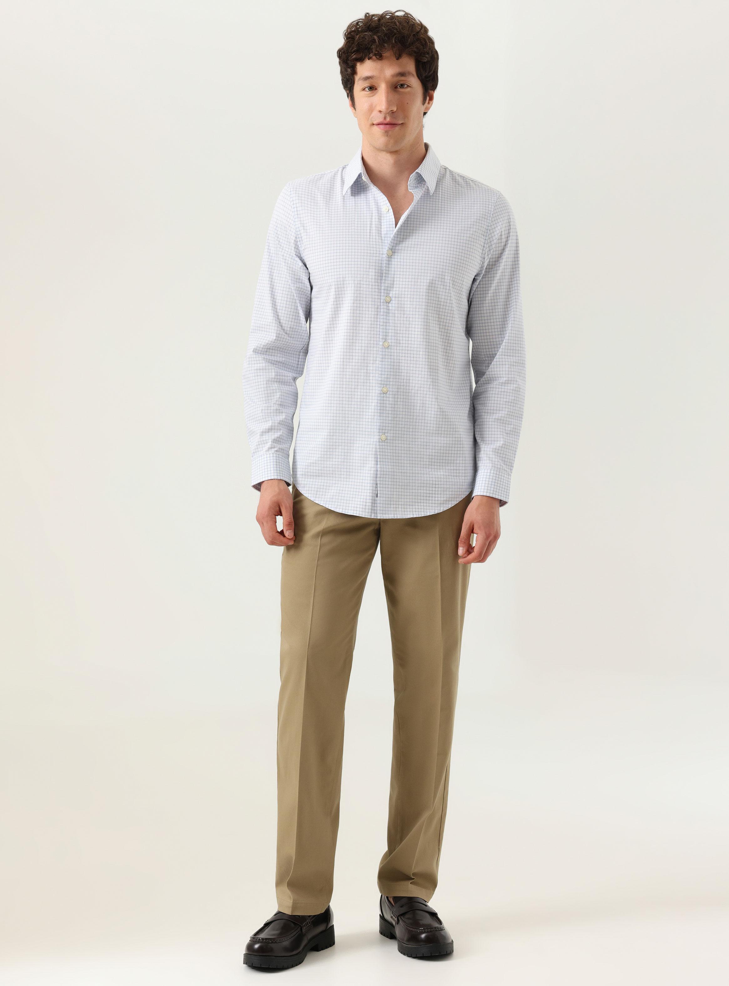 Camisa Manga Larga Mini Estampado Cuadros-3