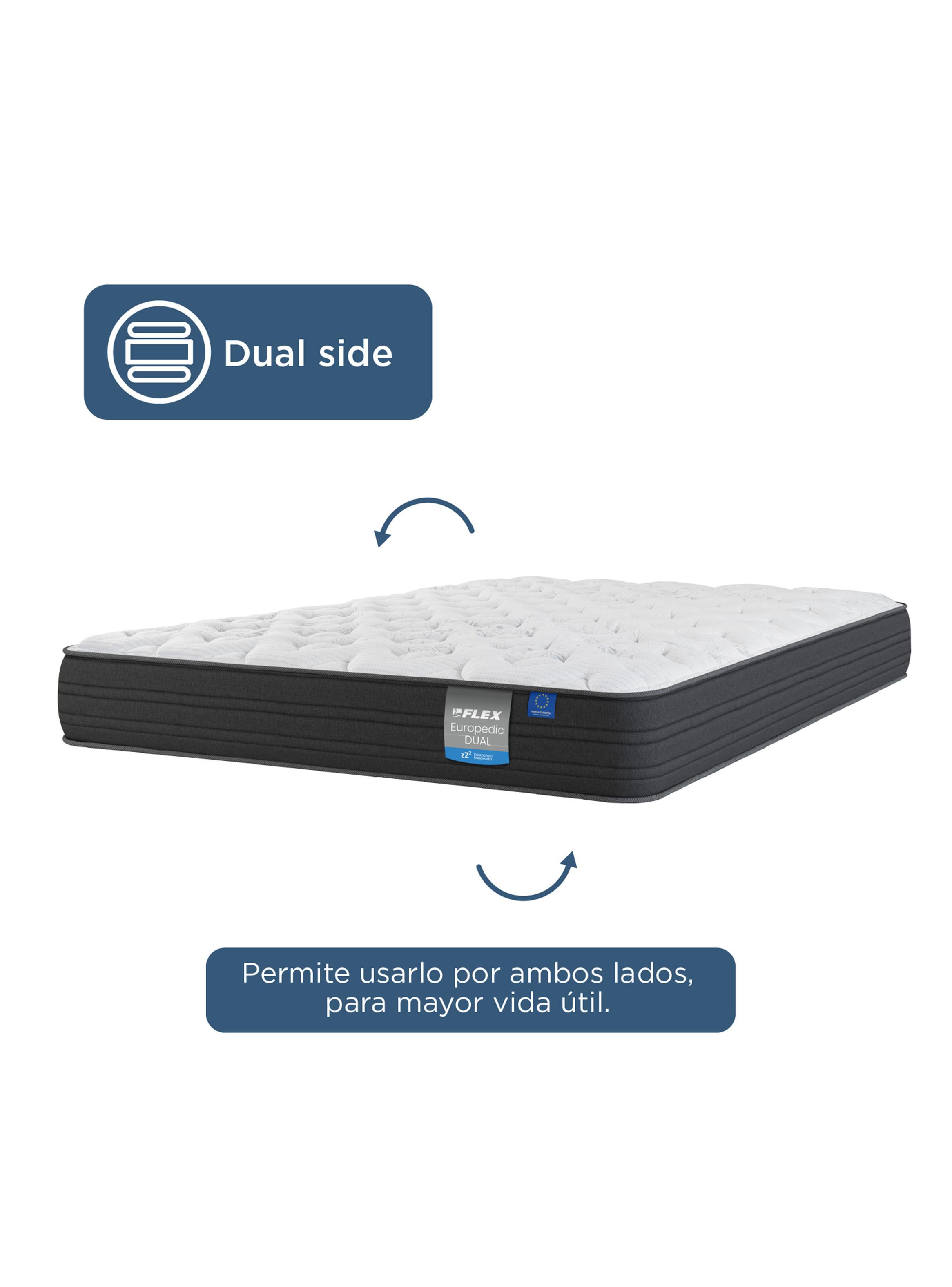 Cama Europea Europedic Dual 1.5 Plazas (105x200 cm) + Respaldo Modern-4