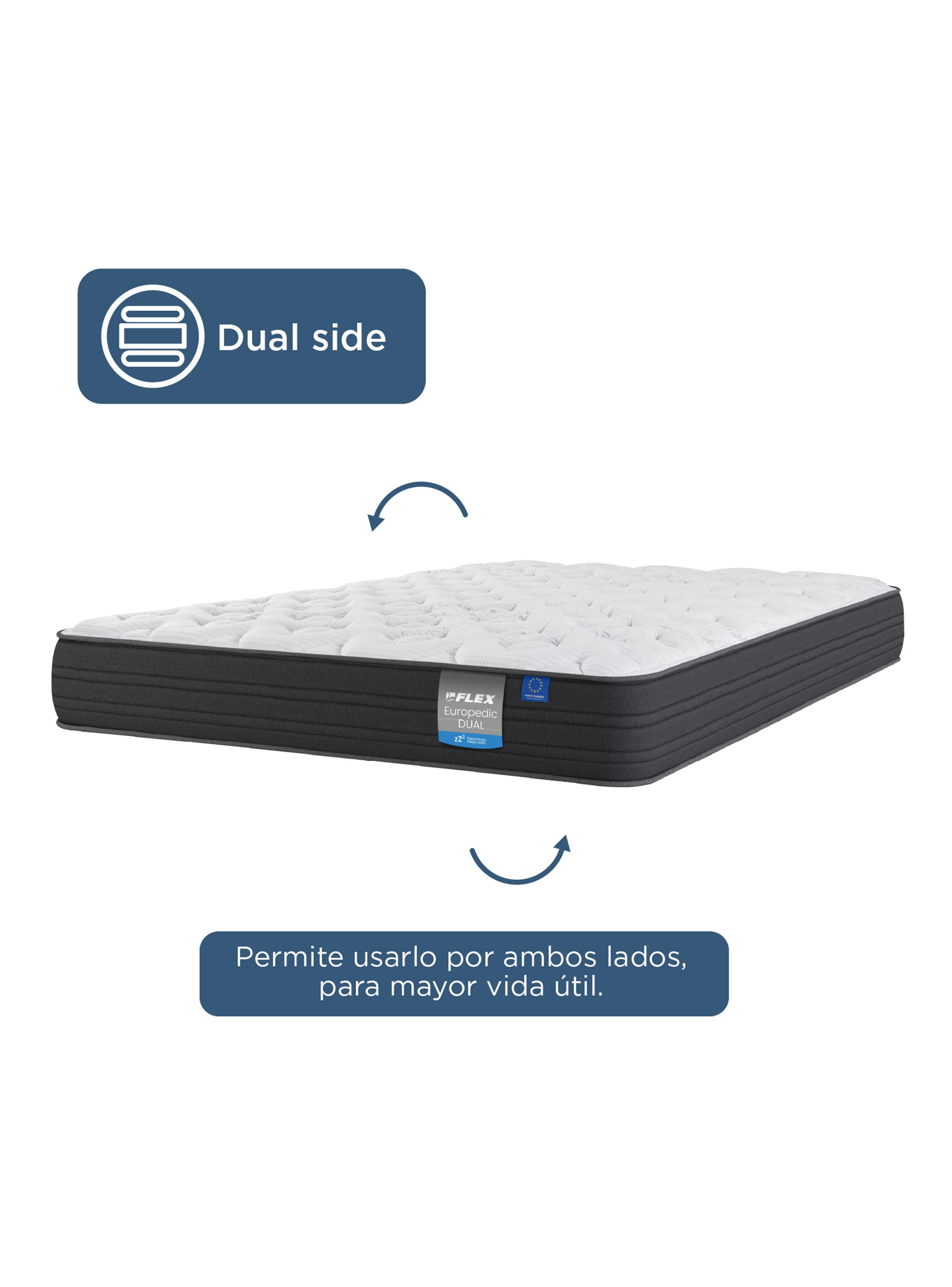 Cama Europea Europedic Dual 1.5 Plazas (105x200 cm) + Set Colonia-2