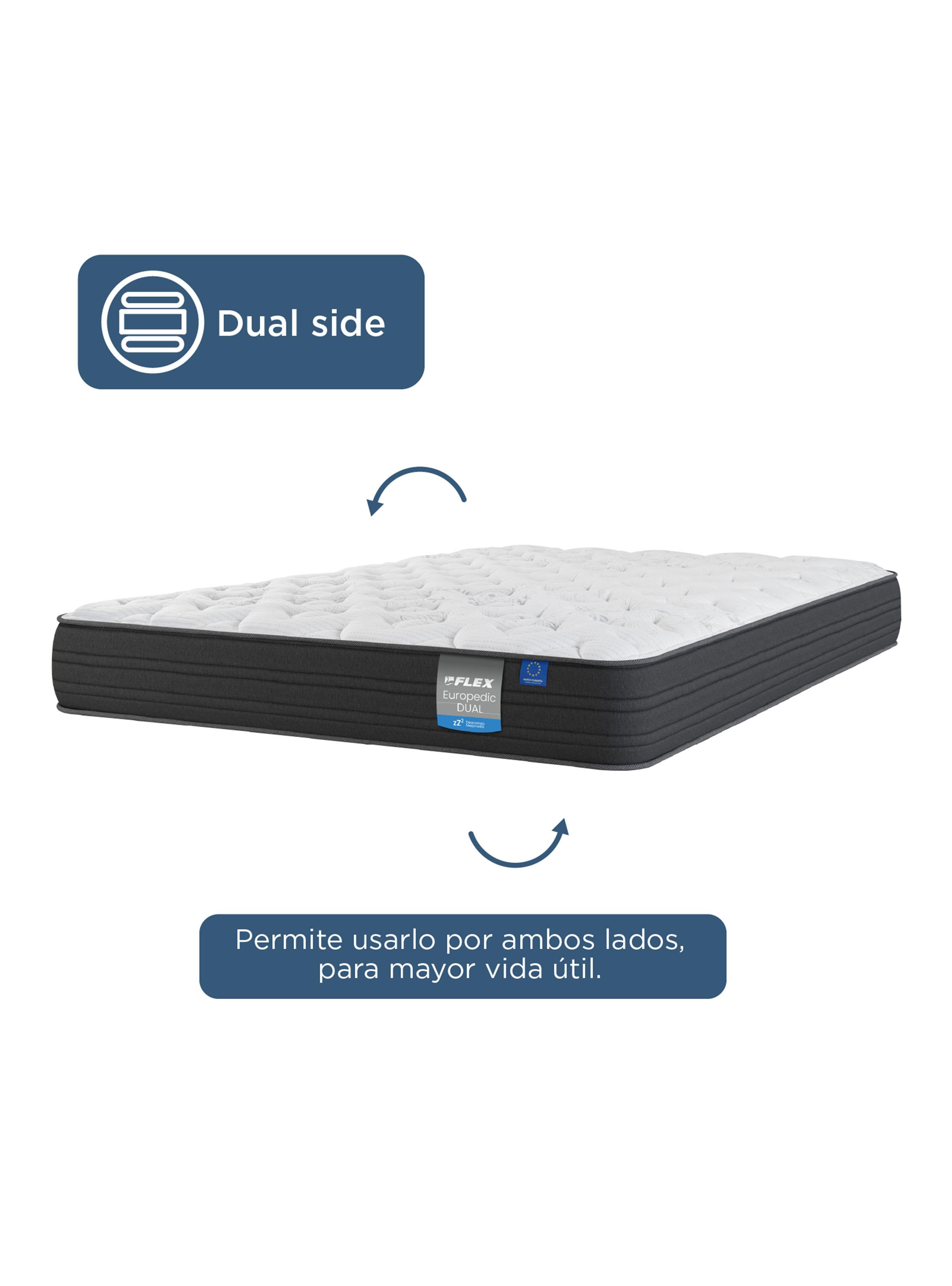 Cama Europea Europedic Dual 1.5 Plazas (105x200 cm) + Respaldo Colonia-4