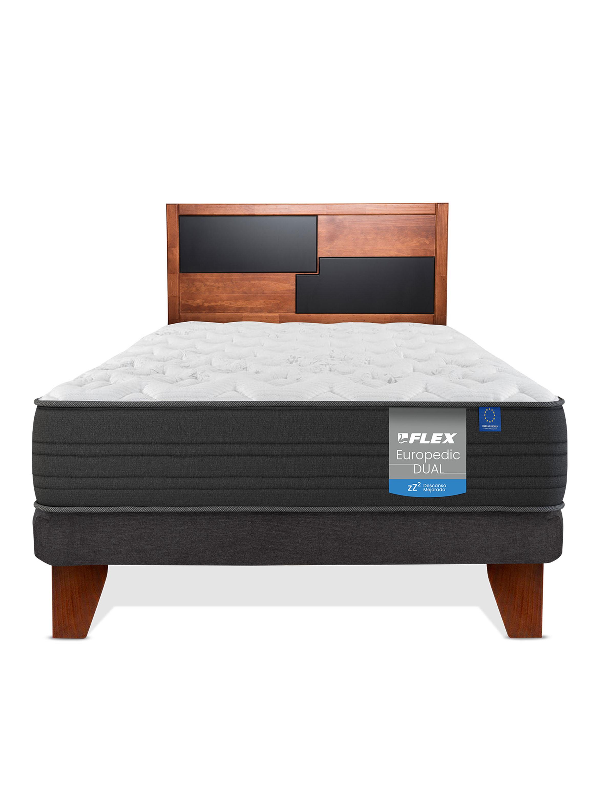 Cama Europea Europedic Dual 1.5 Plazas (105x200 cm) + Respaldo Colonia-1