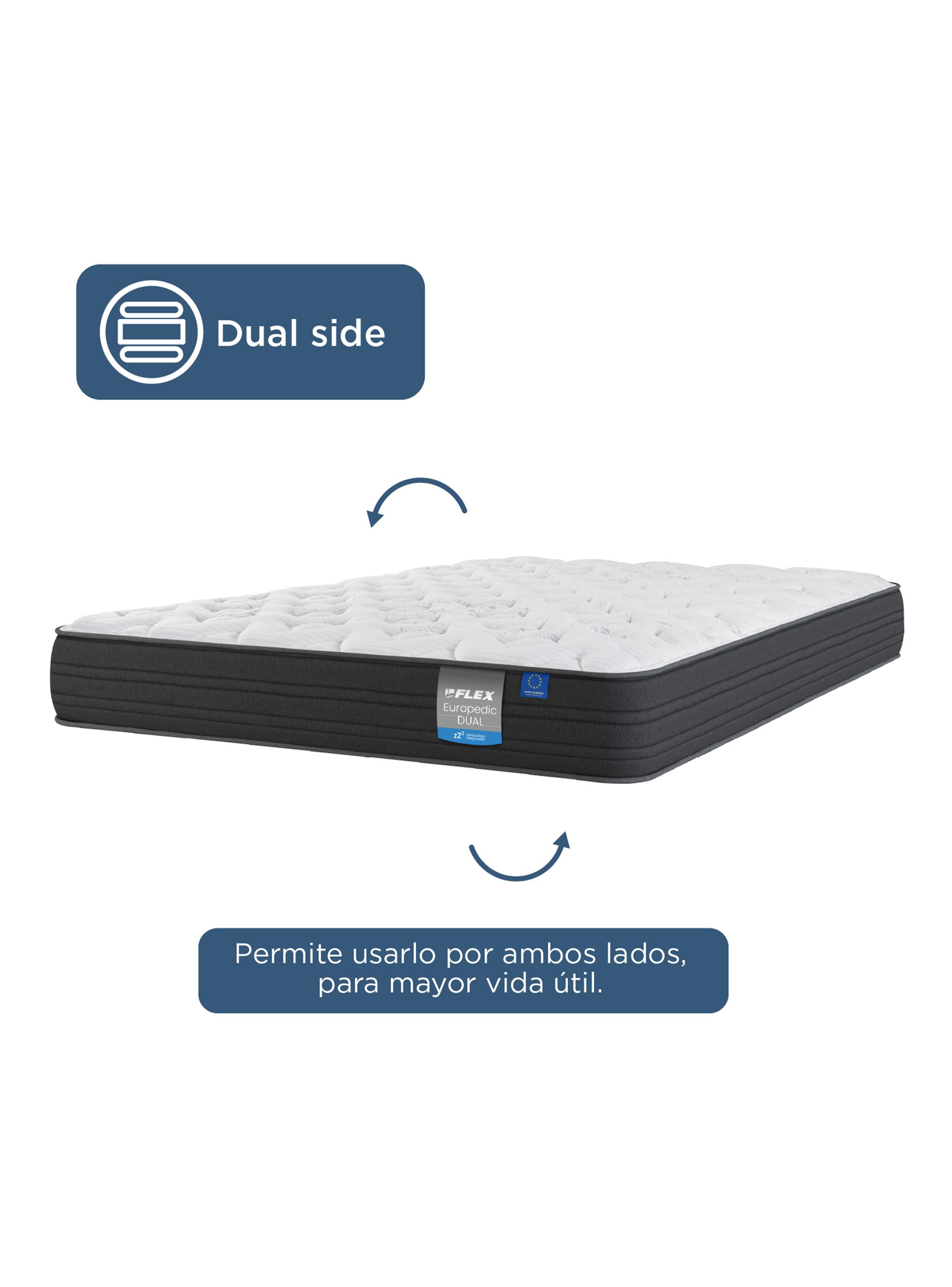 Cama Europea Europedic Dual 1.5 Plazas (105x200 cm) + Respaldo Colonia-2