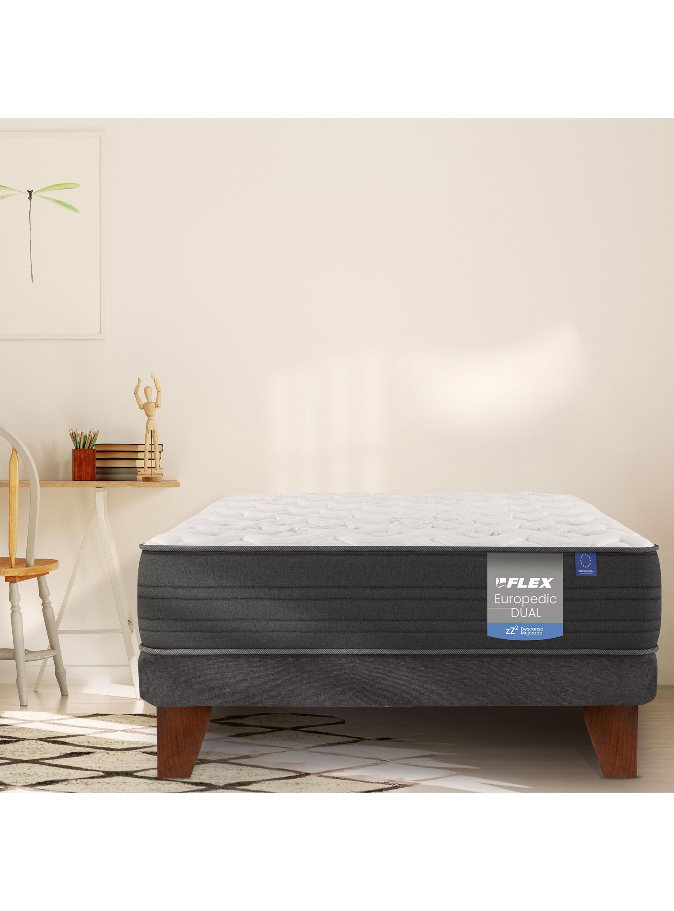 Cama Europea Europedic Dual 1.5 Plazas (105x200 cm) + Respaldo Colonia-5