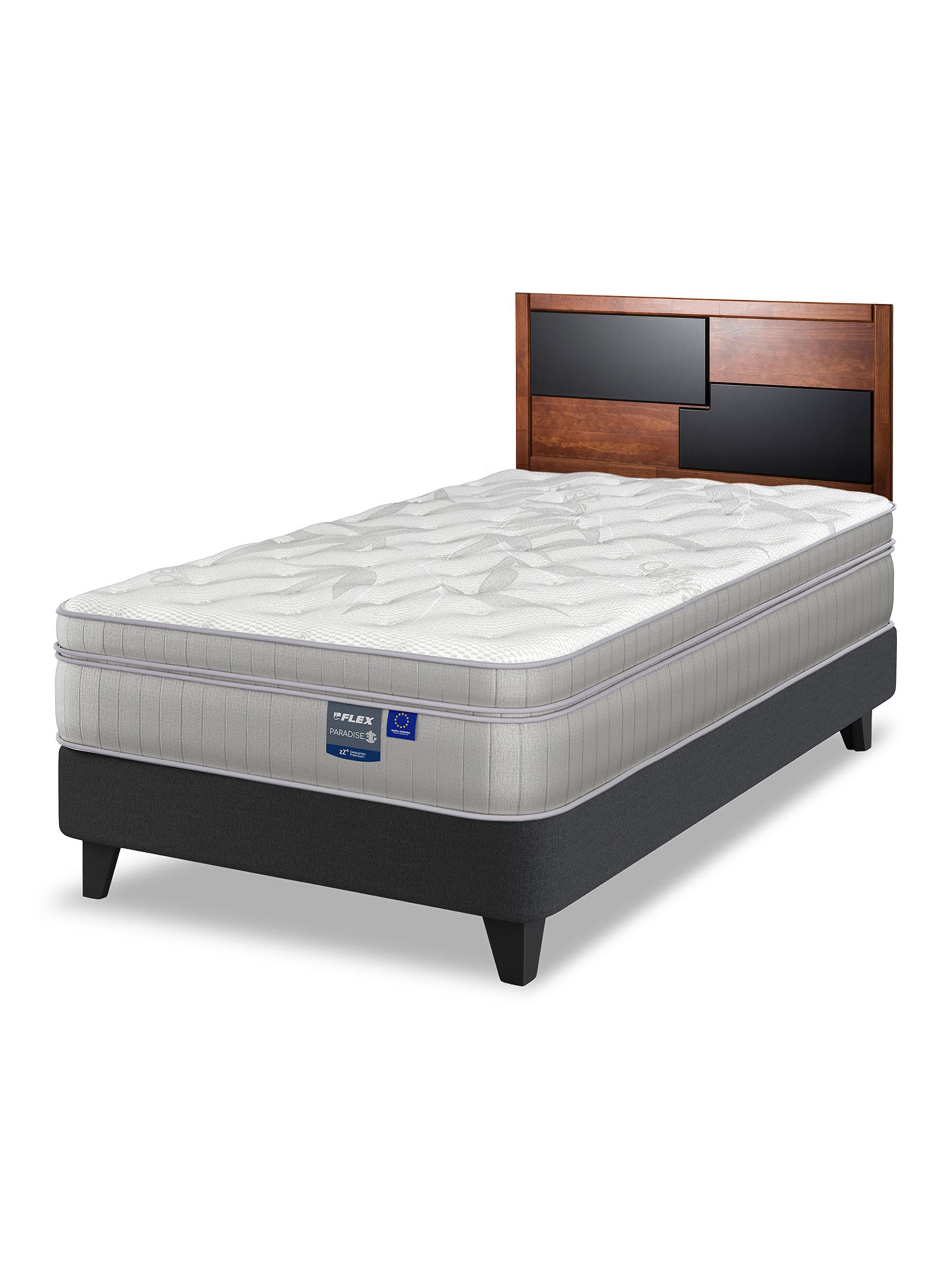 Cama Europea Paradise 1.5 Plazas (105x200 cm) + Respaldo Colonia-0