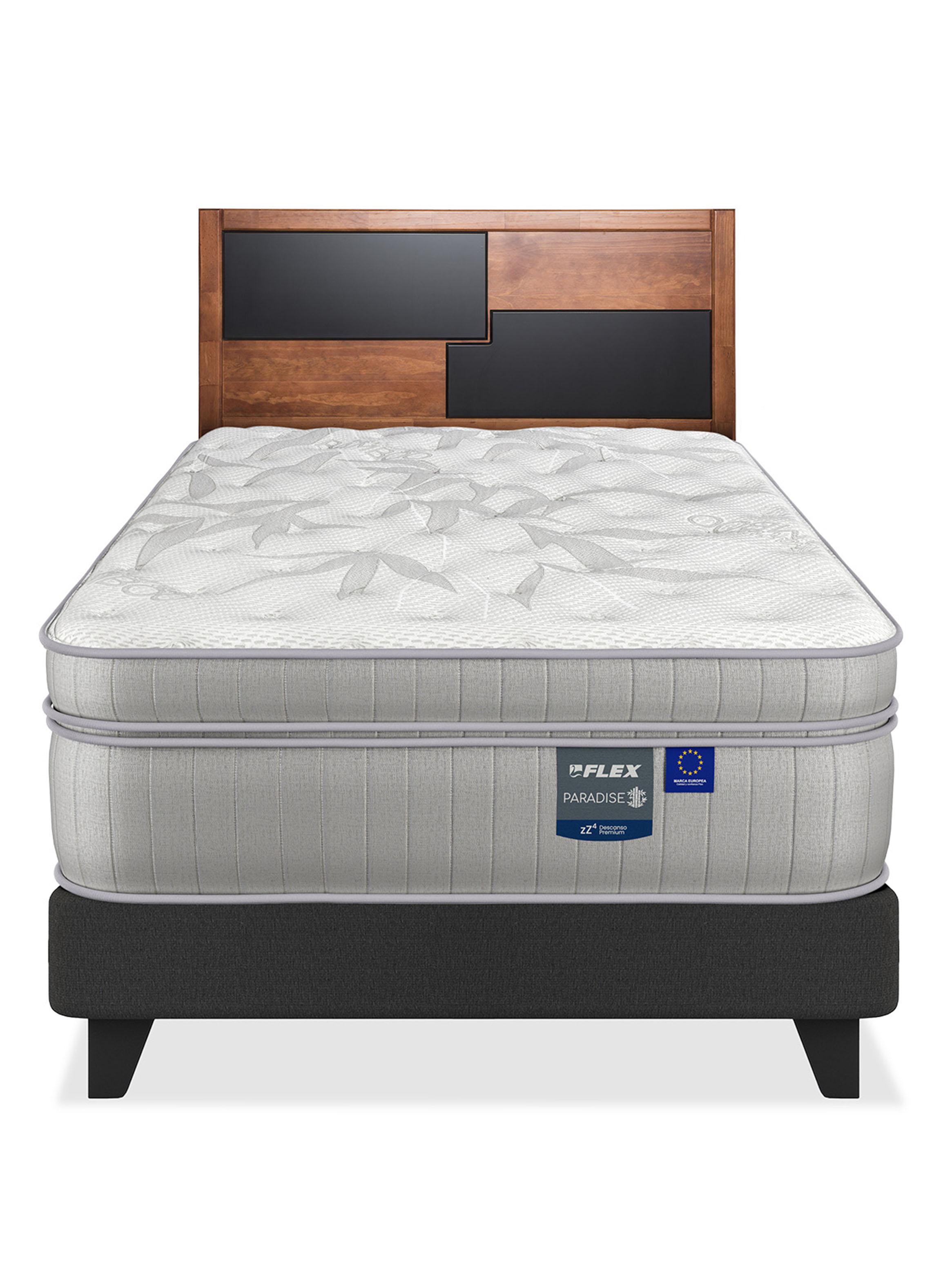 Cama Europea Paradise 1.5 Plazas (105x200 cm) + Respaldo Colonia-1