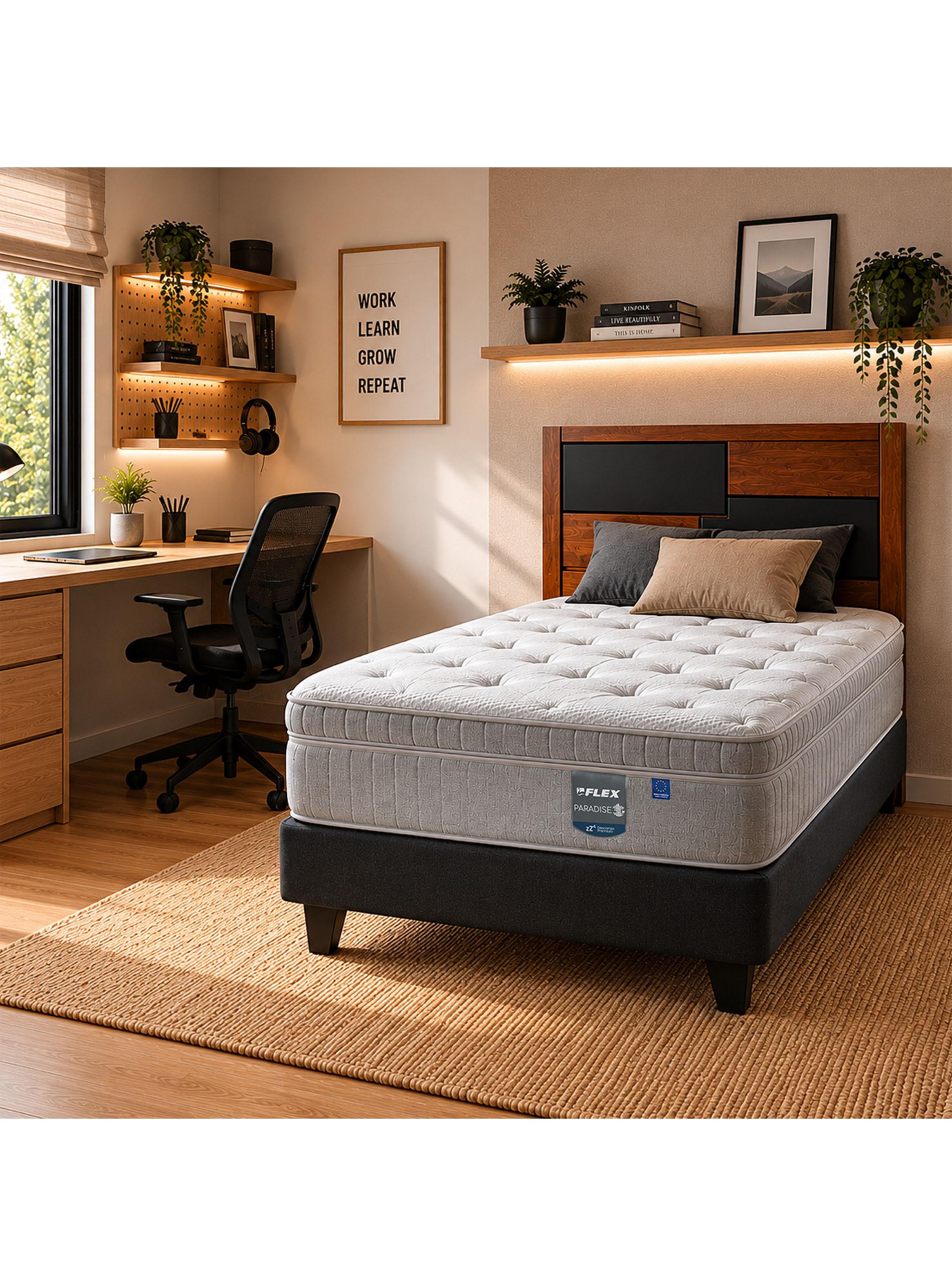 Cama Europea Paradise 1.5 Plazas + Resp Colonia-5