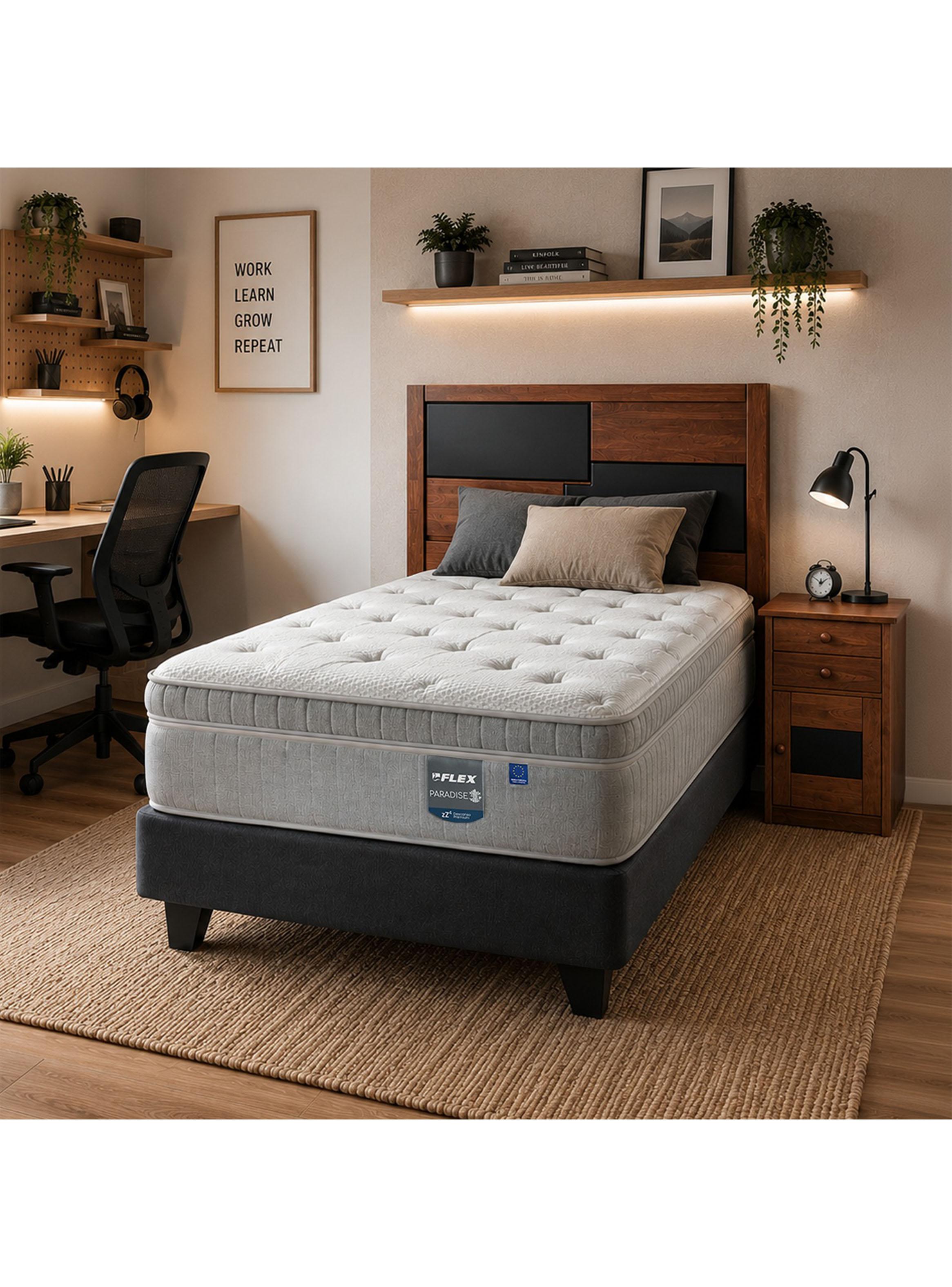Cama Europea Paradise 1.5 Plazas + Set Colonia-5