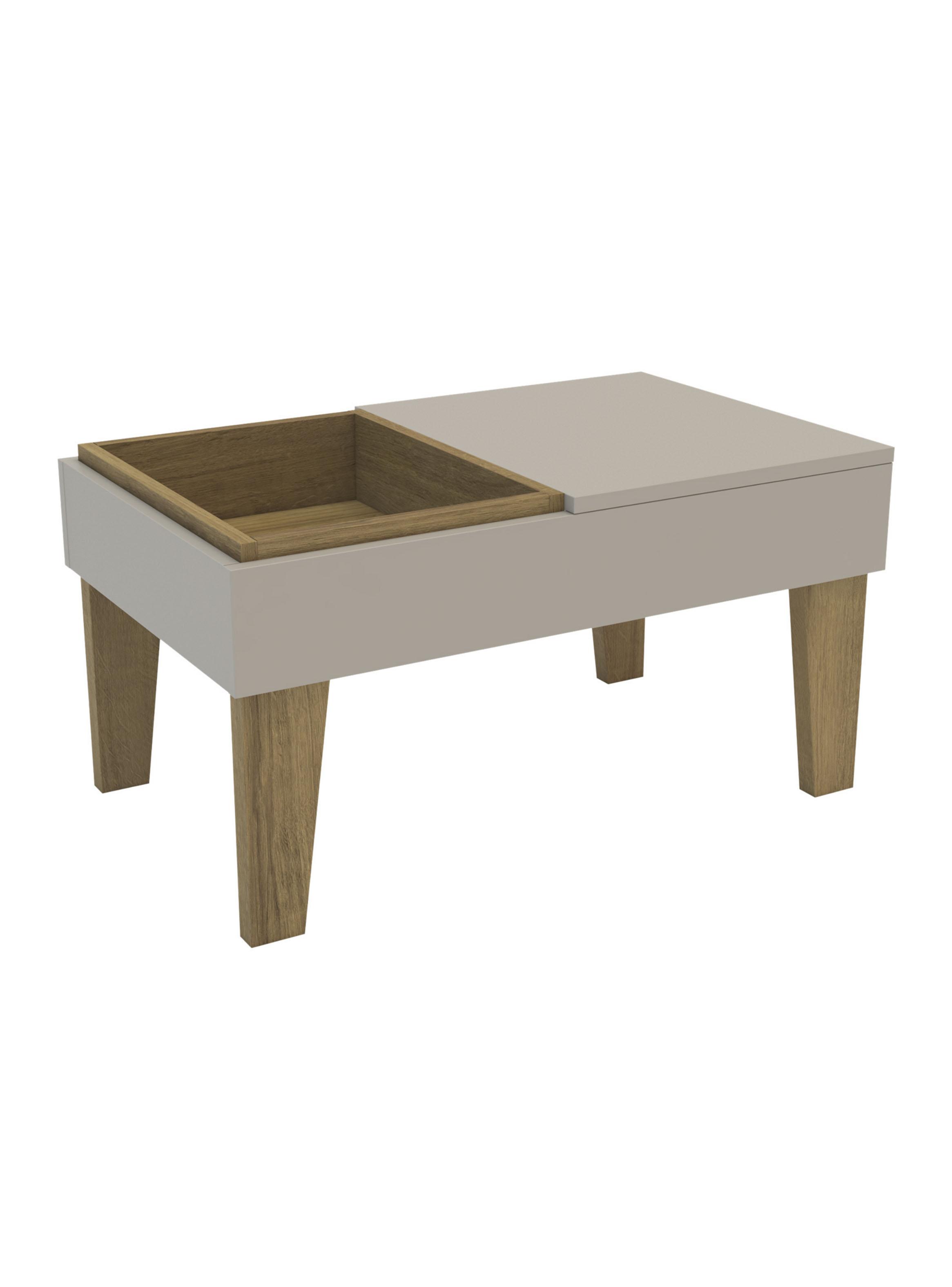 Mesa de Centro Veneza 67.7x41.4x35.1 cm Roble/Blanco-2
