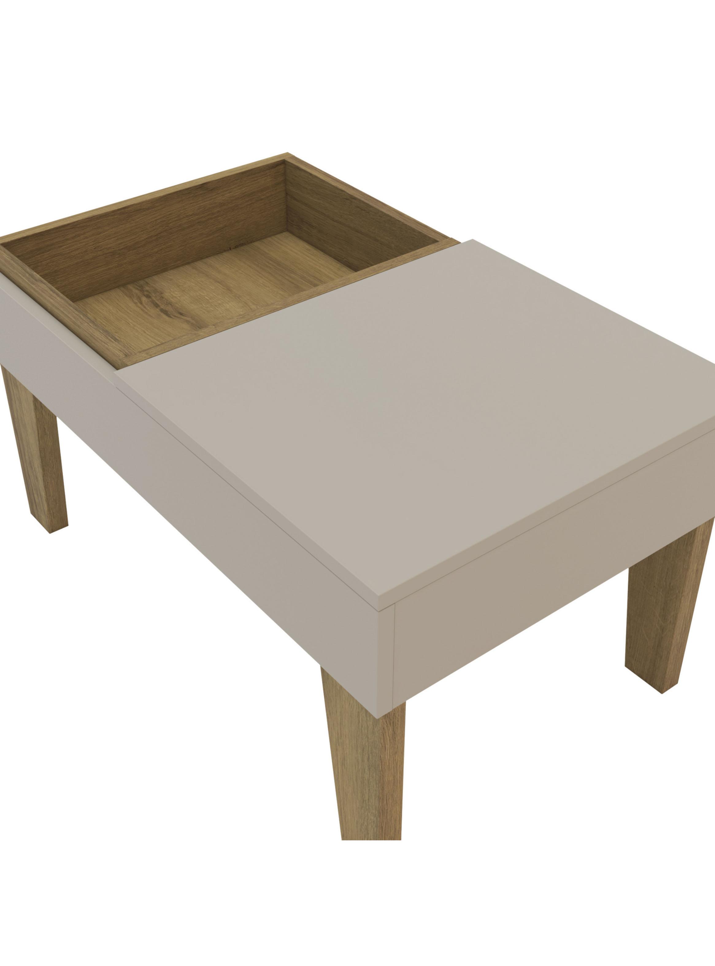 Mesa de Centro Veneza 67.7x41.4x35.1 cm Roble/Blanco-4