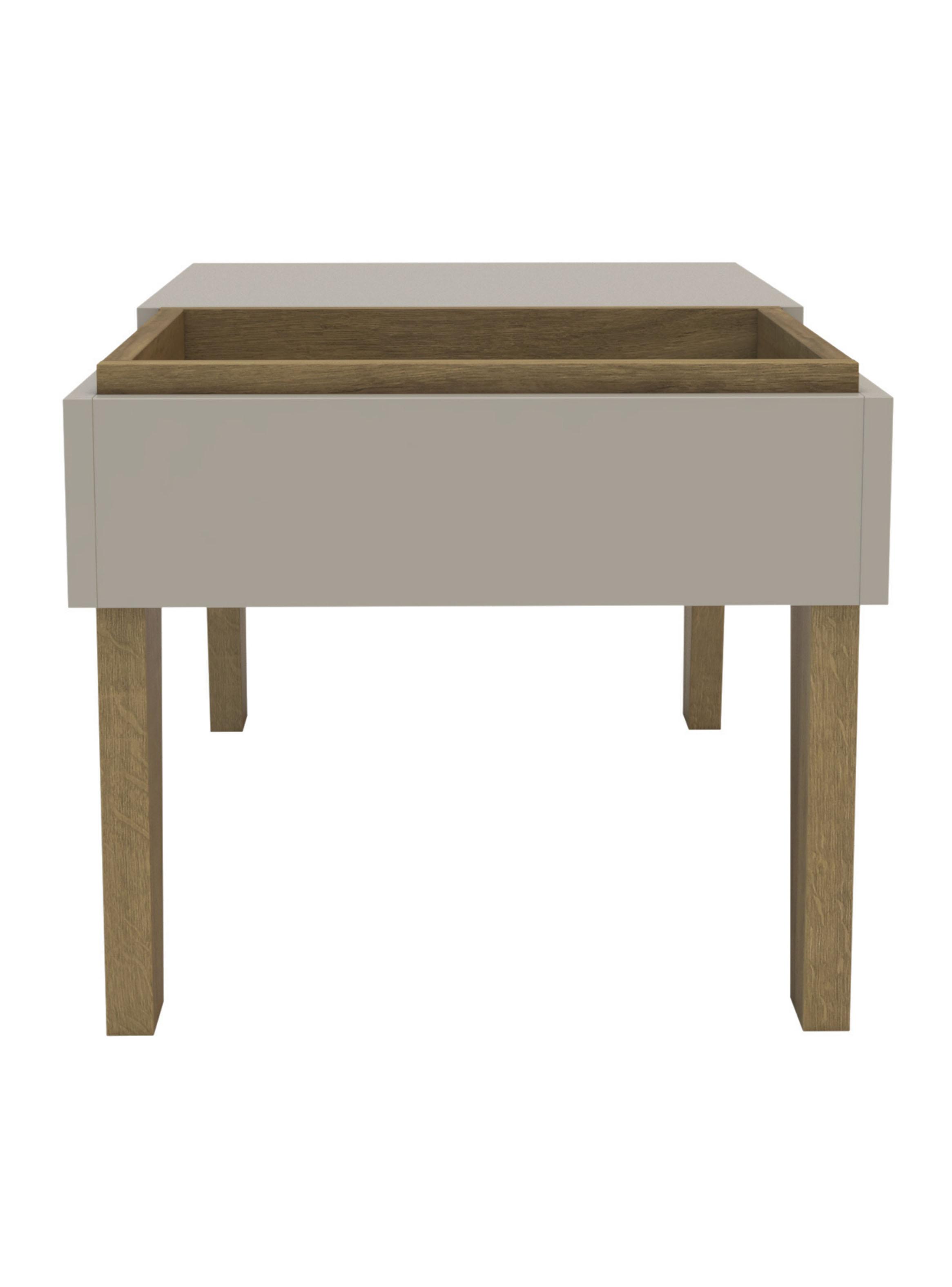 Mesa de Centro Veneza 67.7x41.4x35.1 cm Roble/Blanco-5