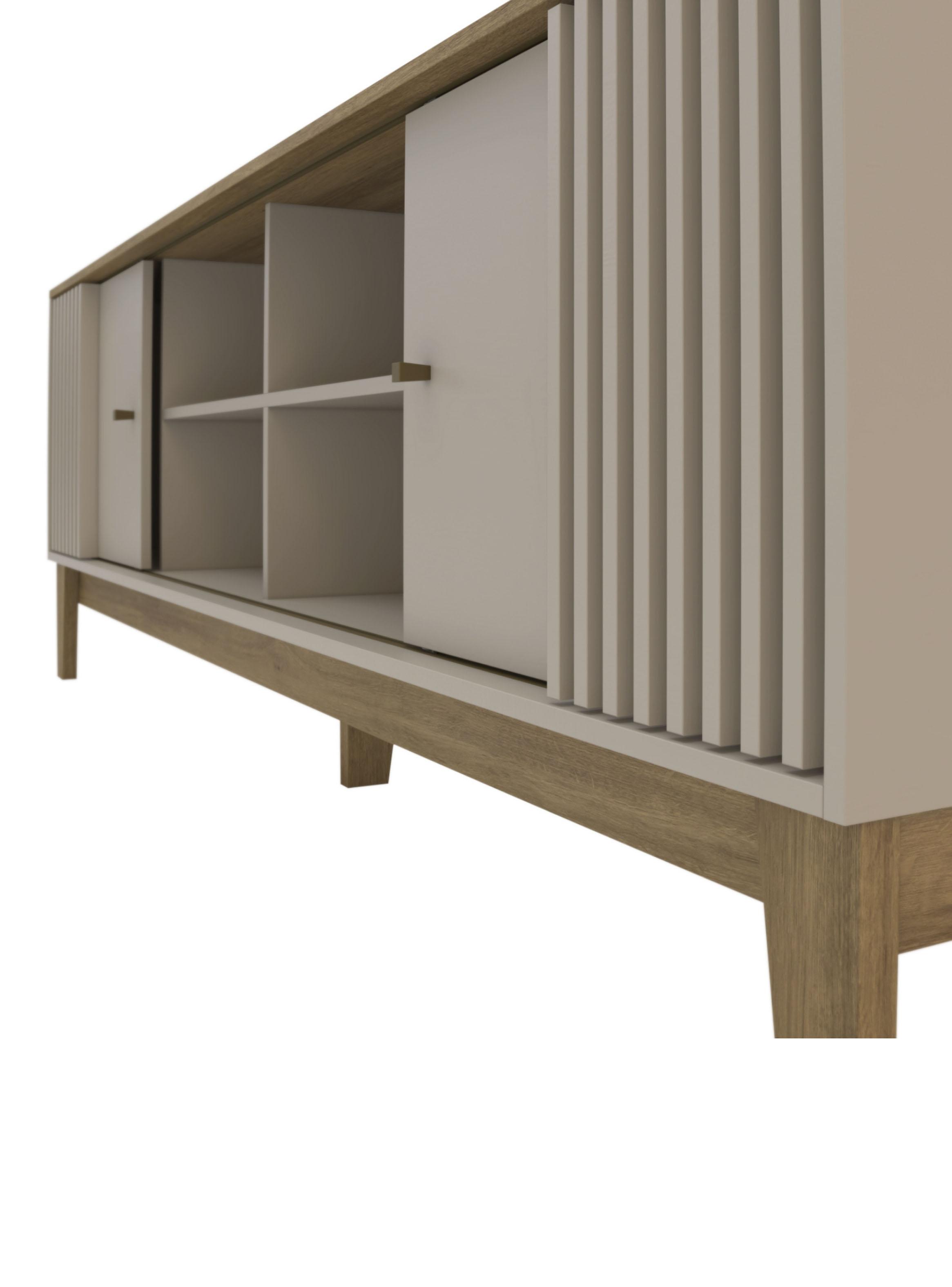 Rack Florencia 2 metros Nogal y Beige-3