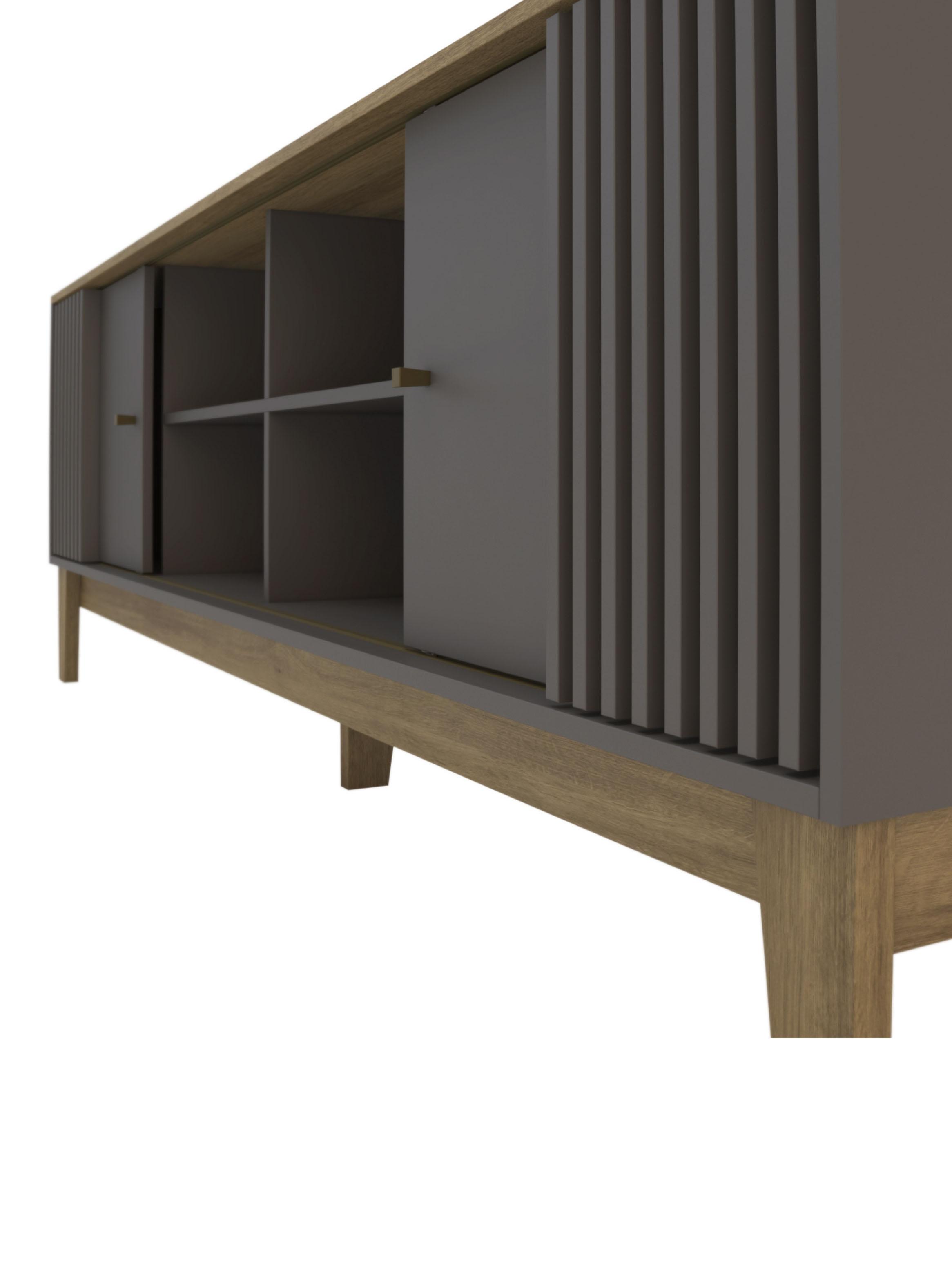 Rack Florencia 2 metros Nogal y Grafito-3