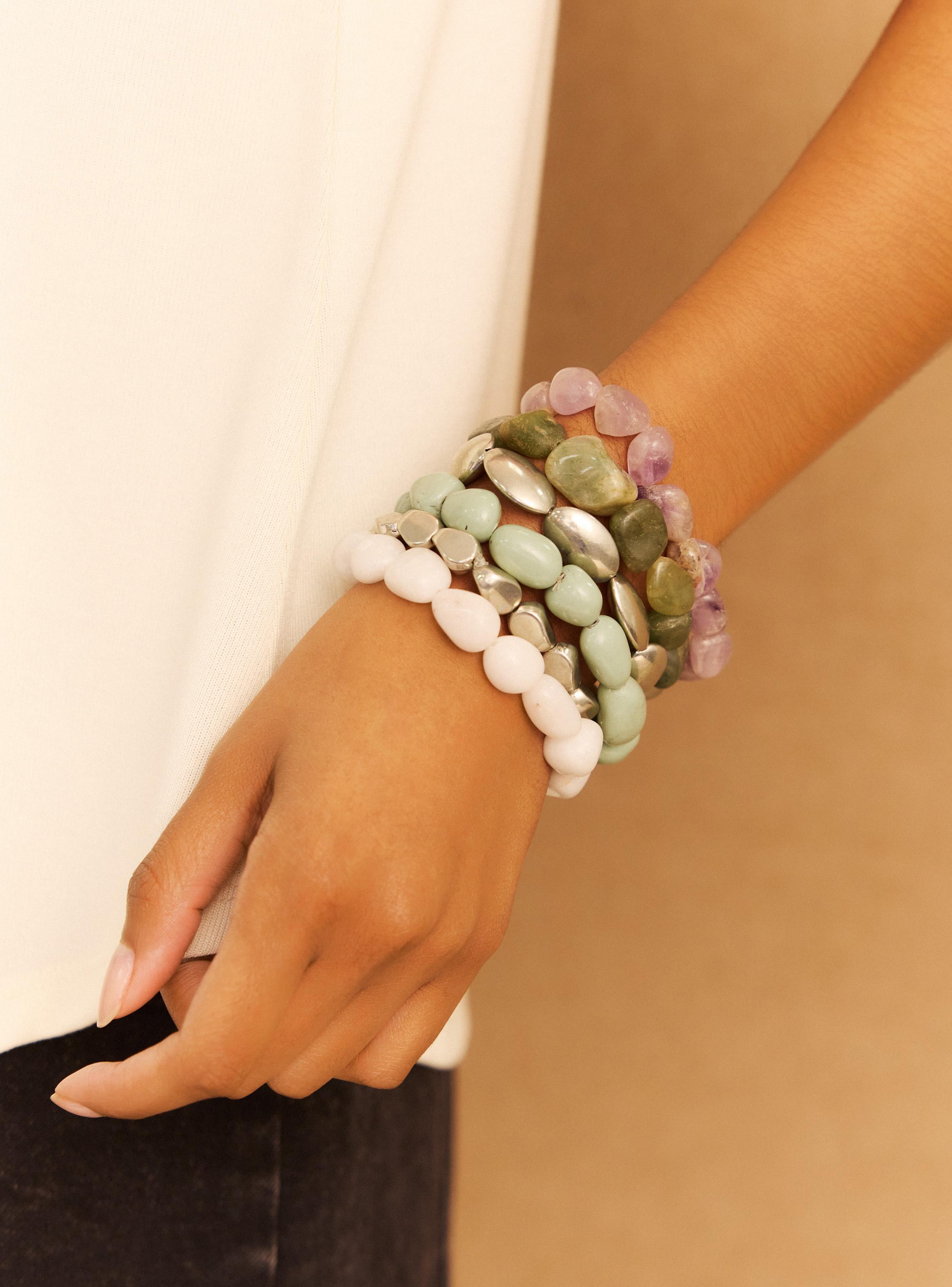 Pulsera Pack 6 con Piedras Naturales y Mostacillas-1