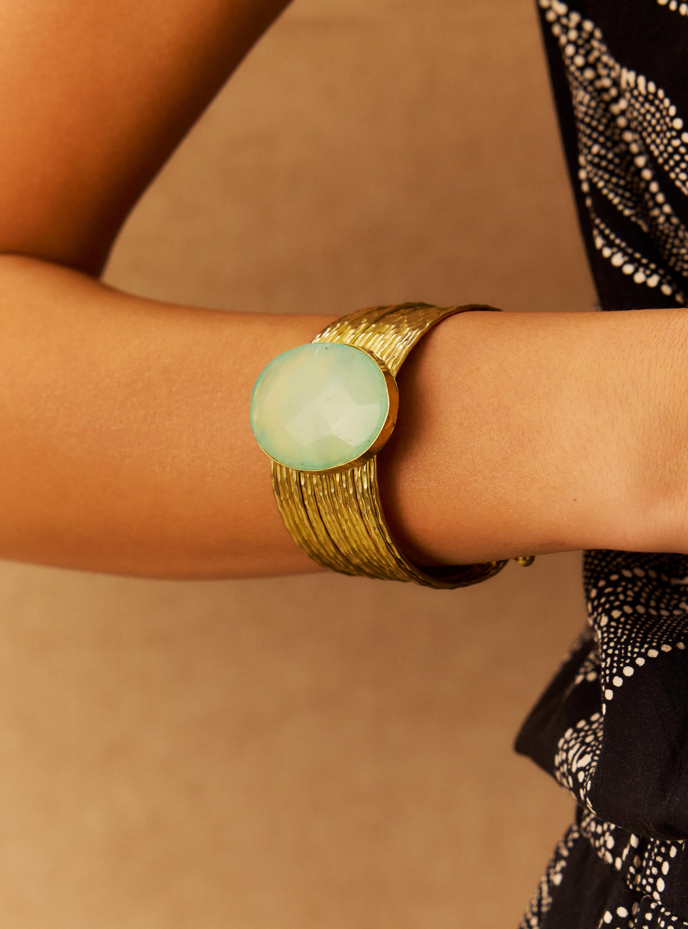 Pulsera Esclava con Piedra Natural-1