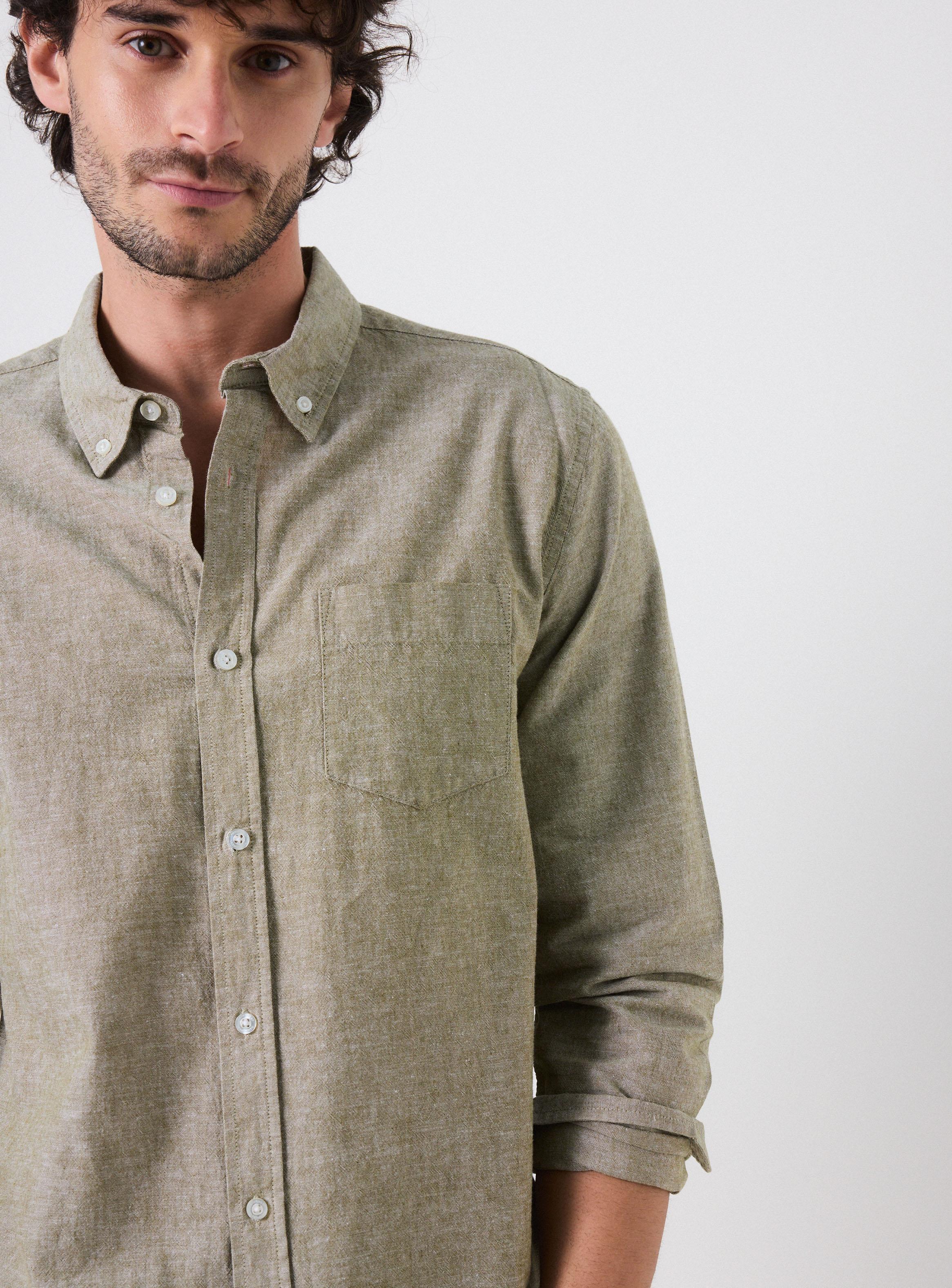 Camisa Manga Larga Lino y Algodón-3