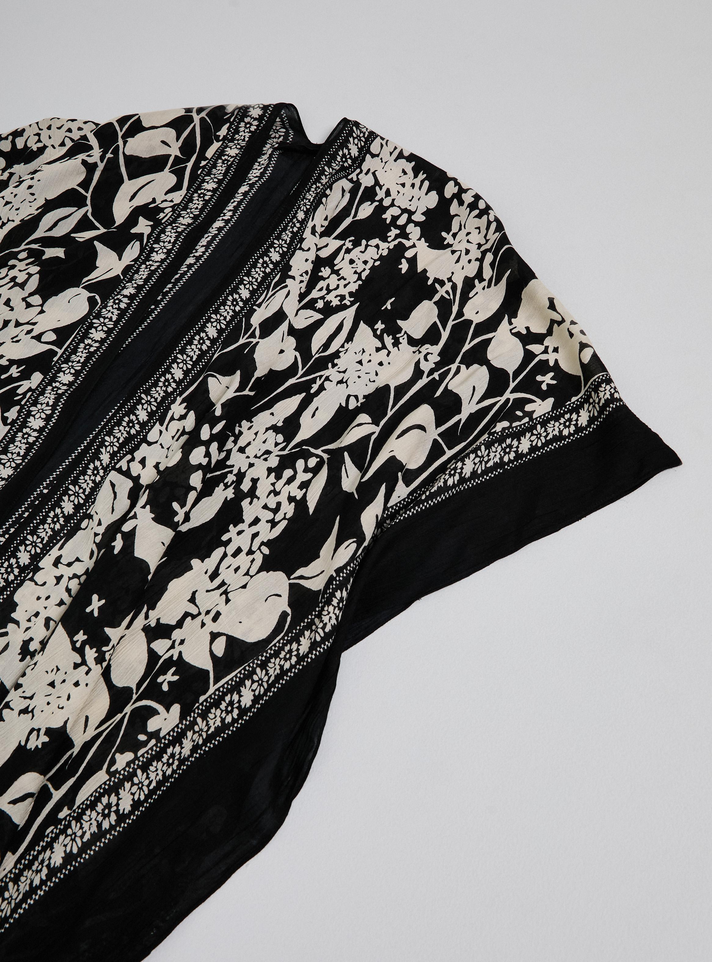 Kimono Estampado Bicolor Floral-3