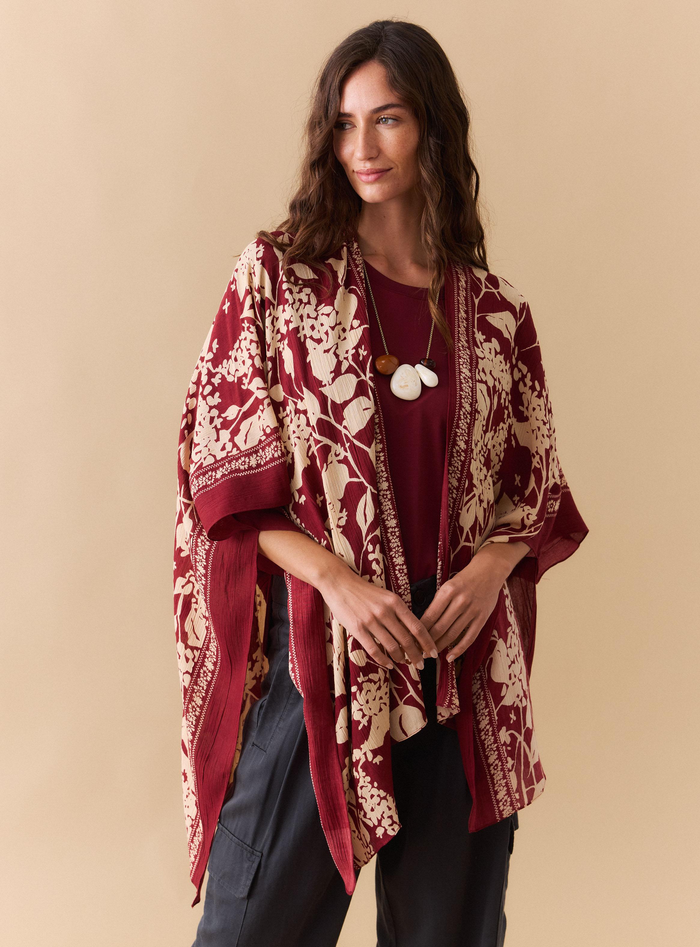 Kimono Estampado Bicolor Floral-0