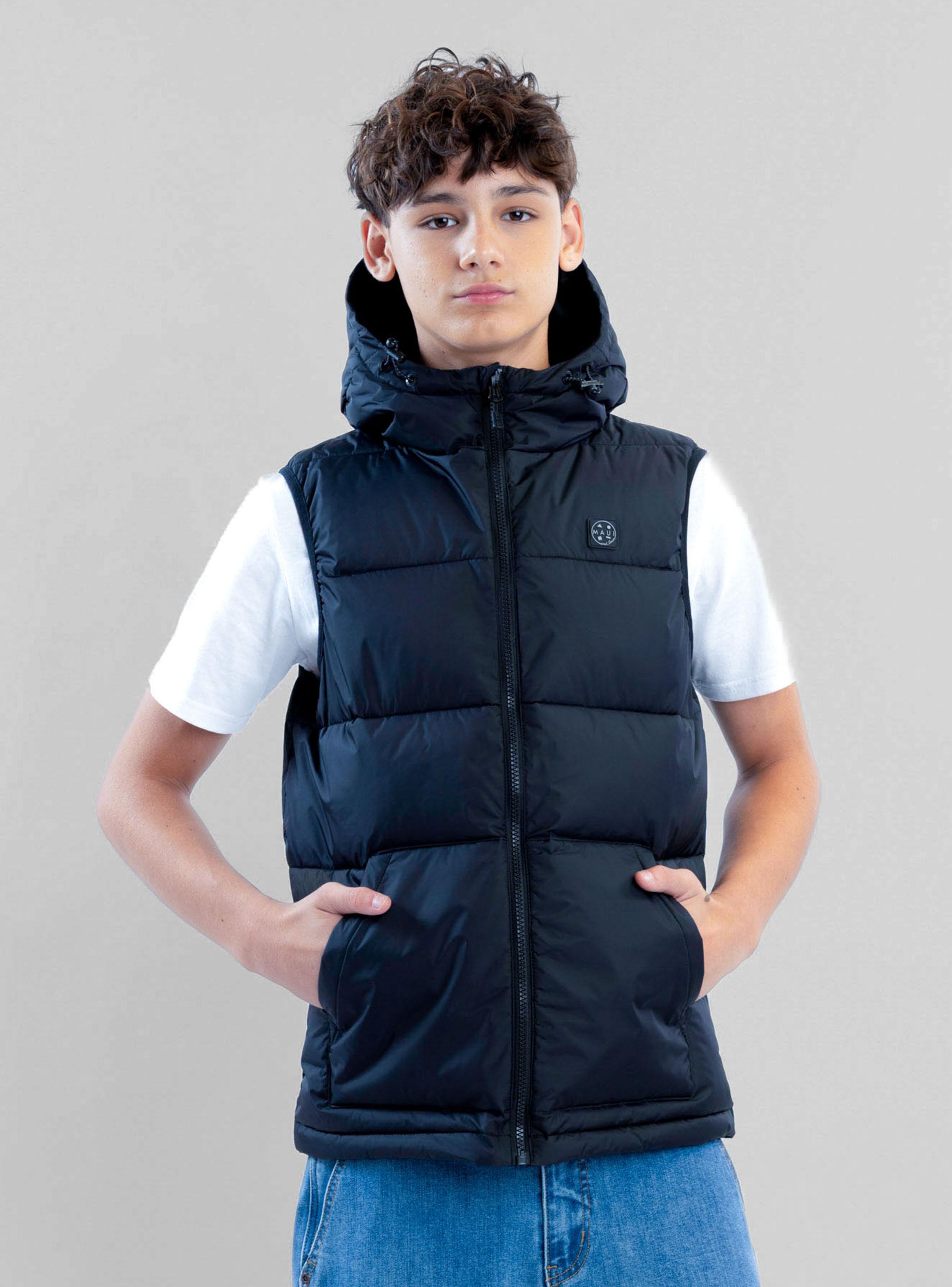 Parka sin Mangas Liso Black-0