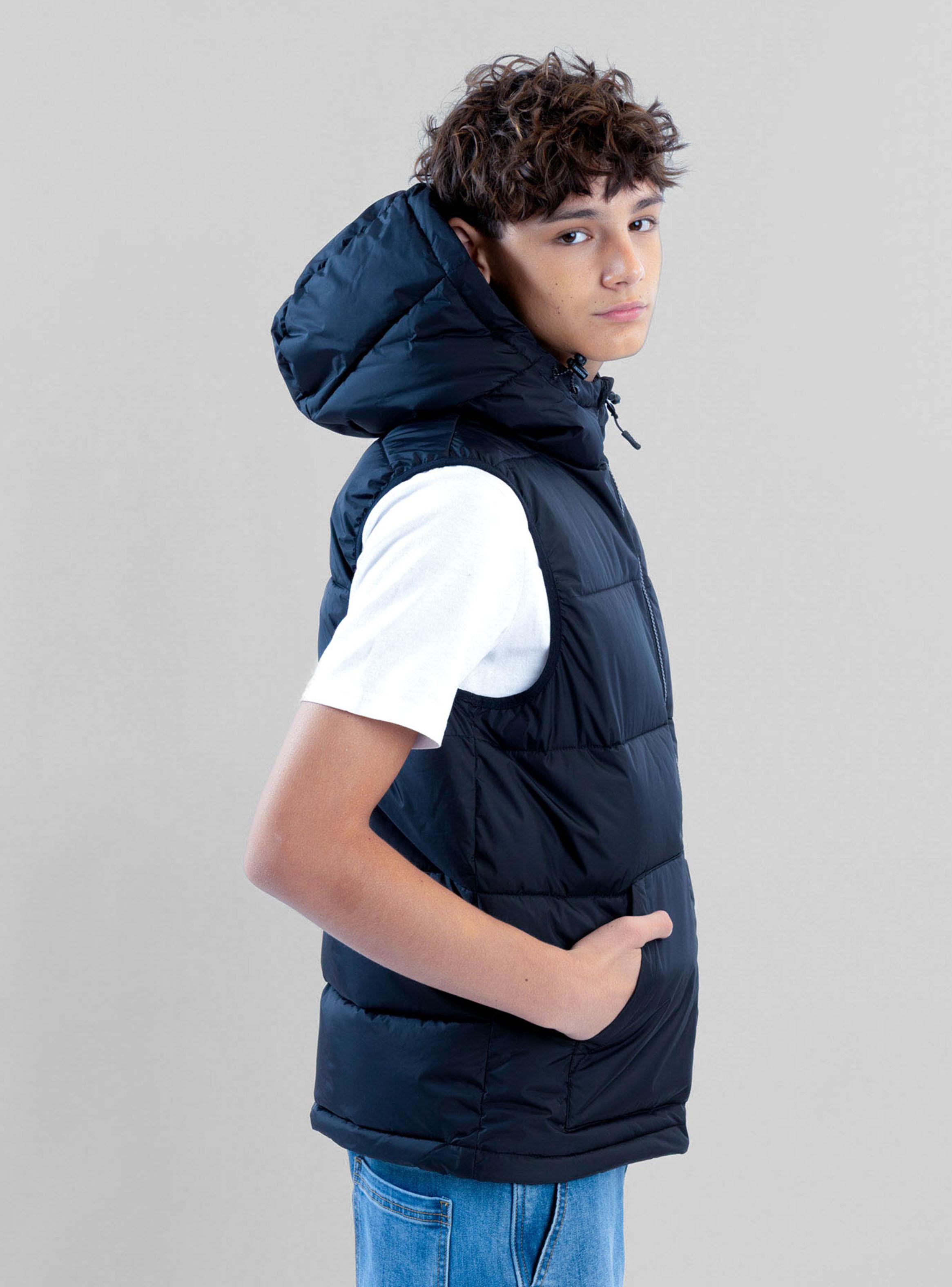 Parka sin Mangas Liso Black-2