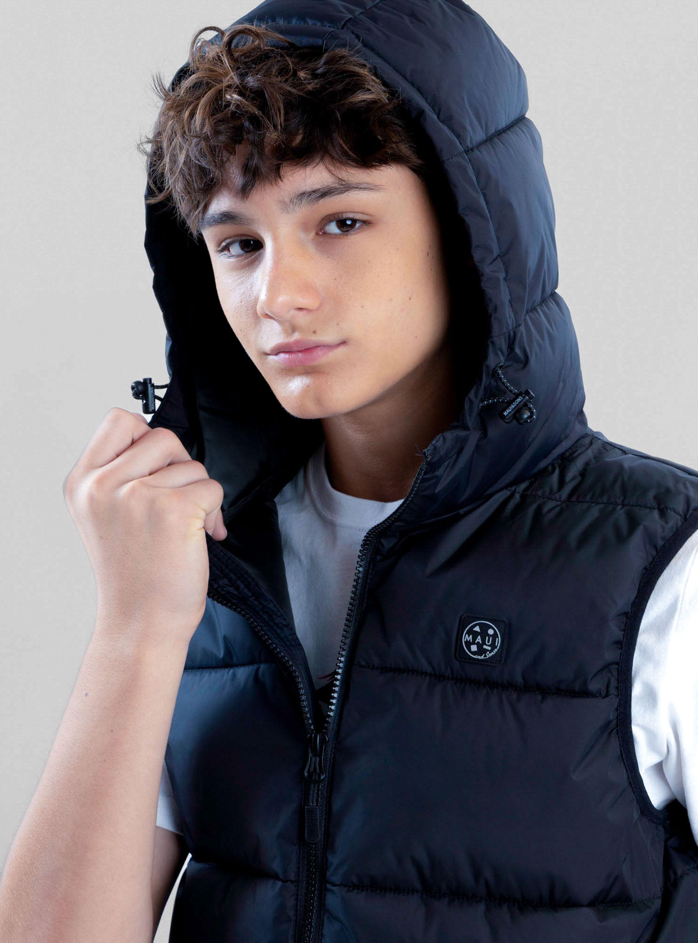 Parka sin Mangas Liso Black-3