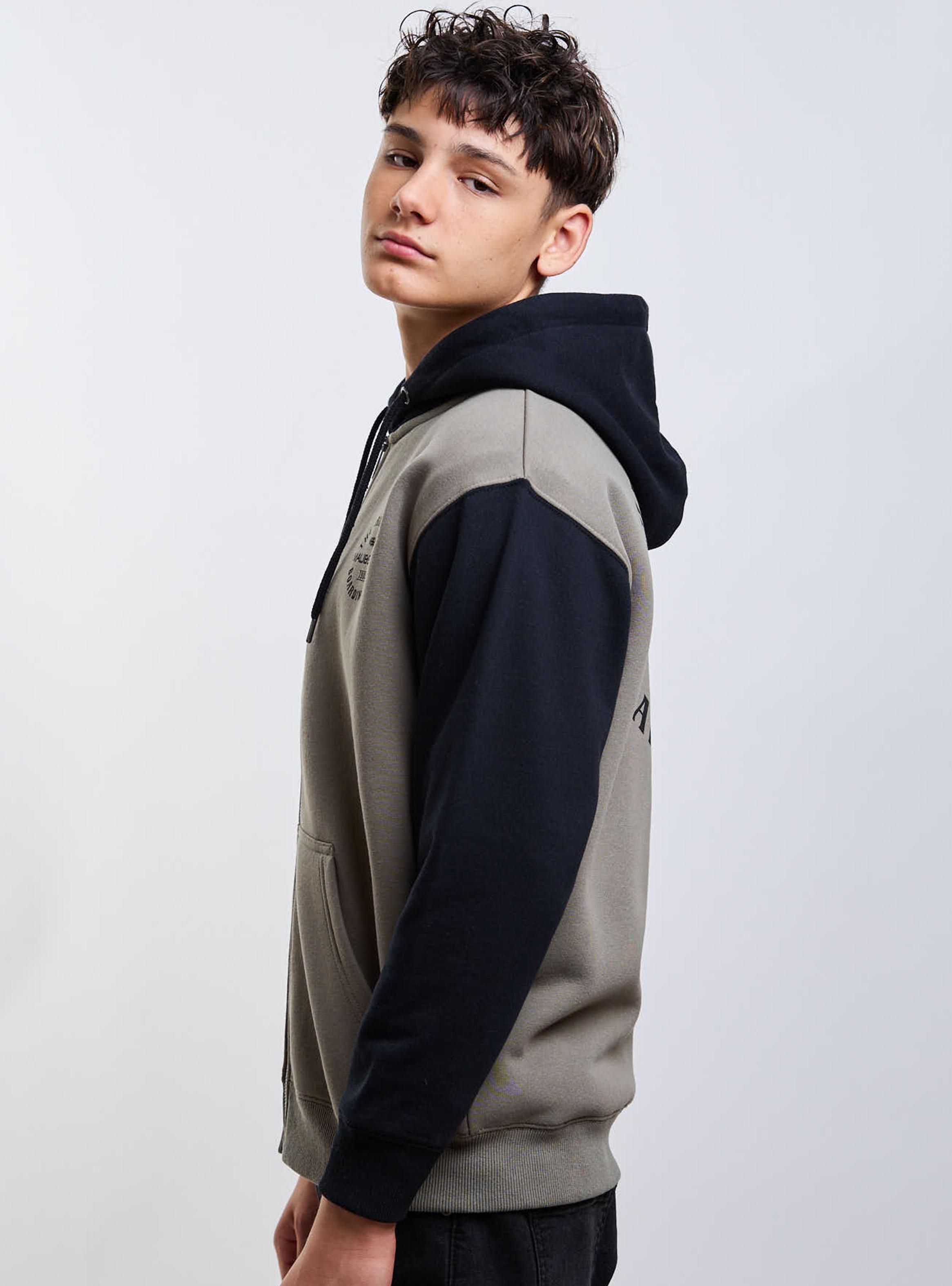 Polerón Fullzipper Colorblock Military-3