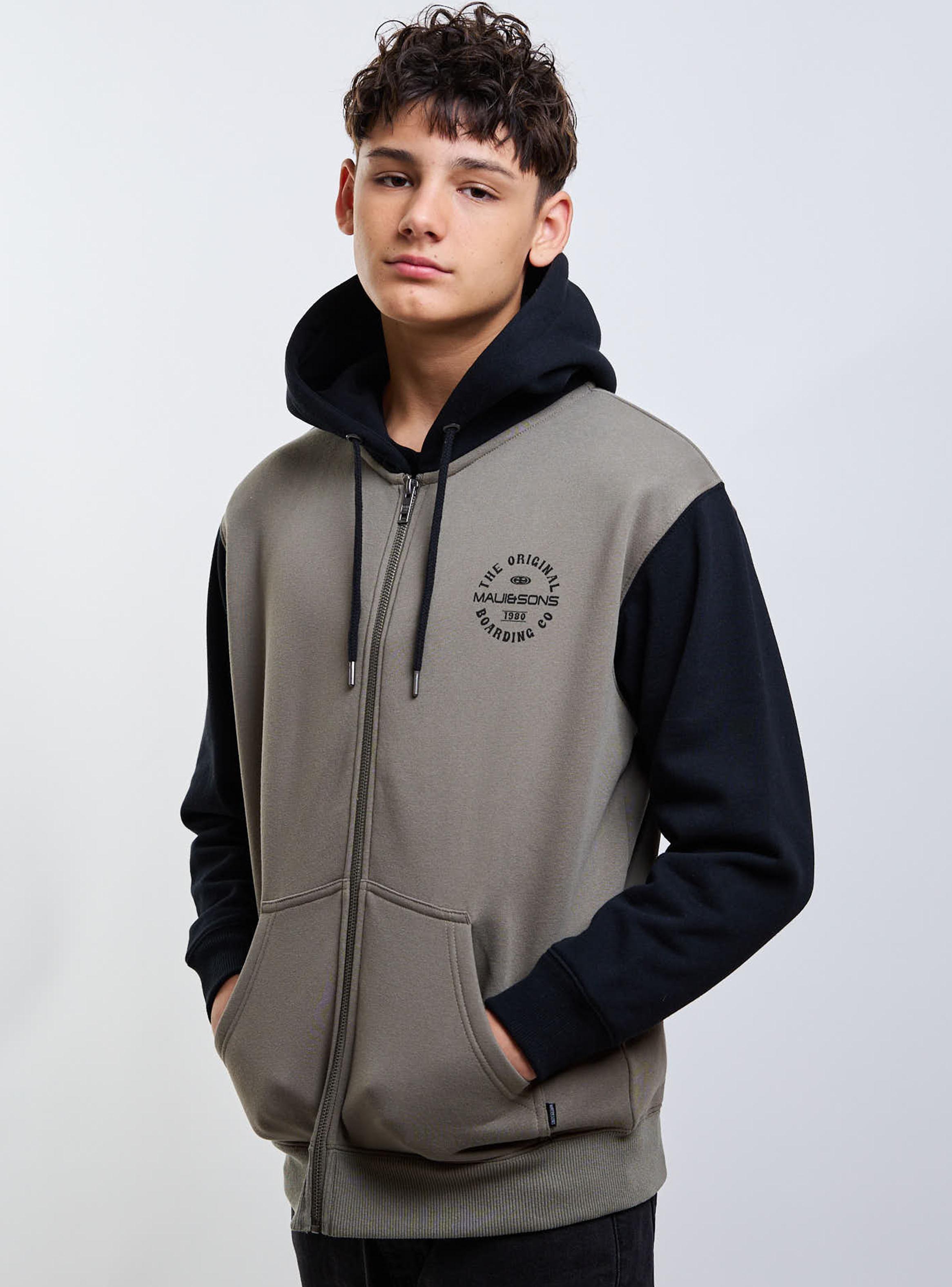 Polerón Fullzipper Colorblock Military-2