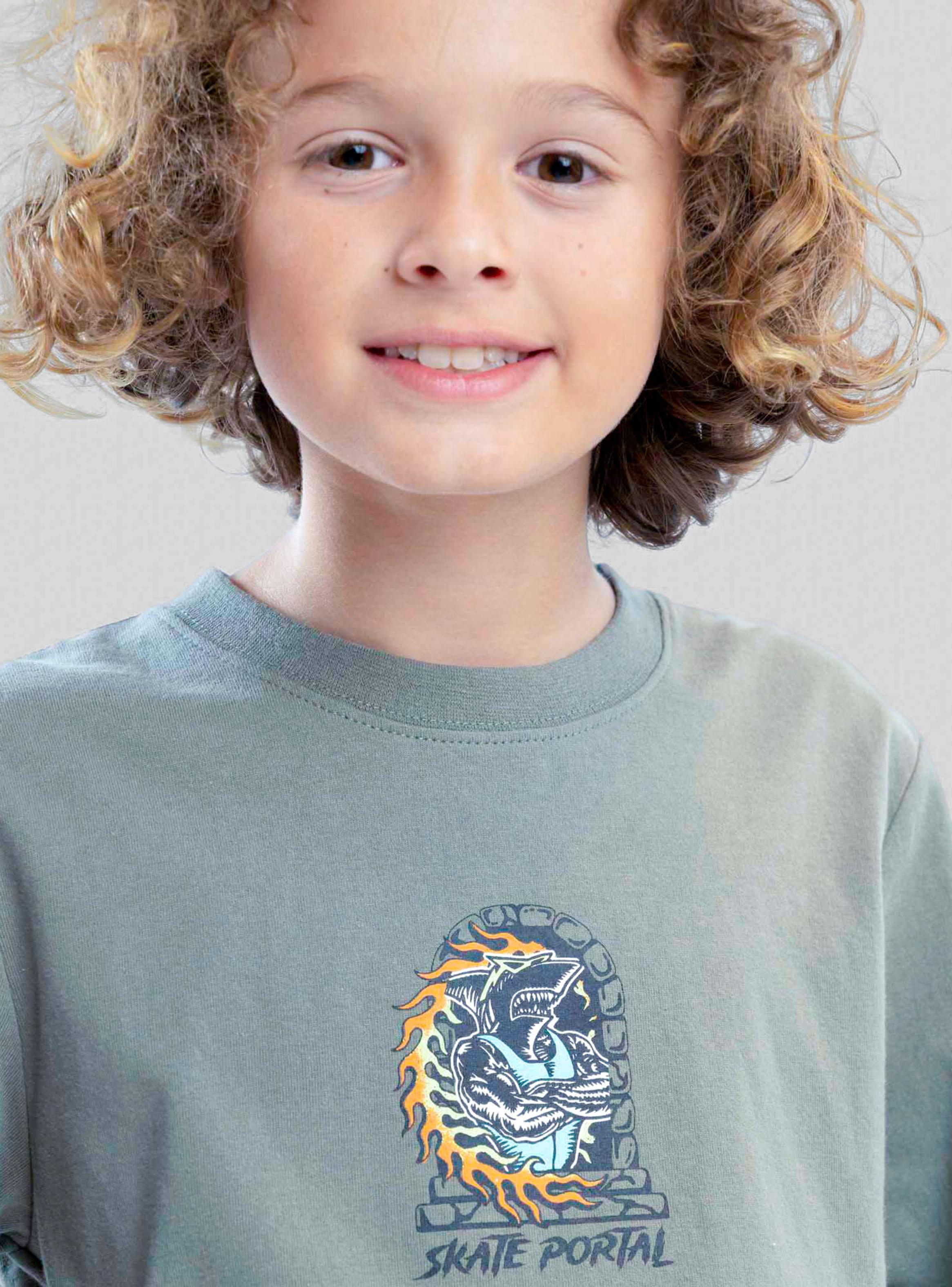 Polera Estampado Flame Shark-3