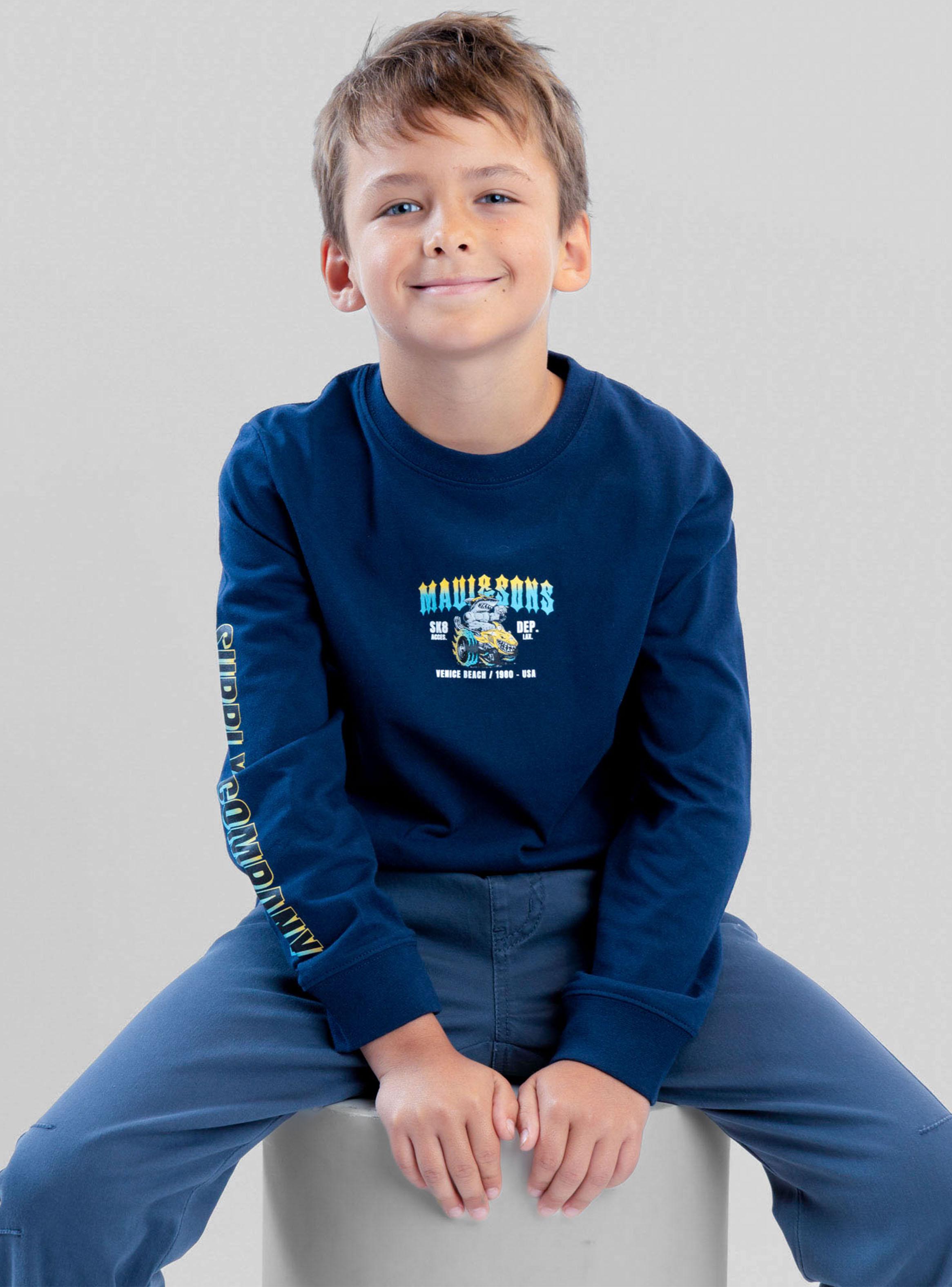 Polera Manga Larga Car Shark Navy-3