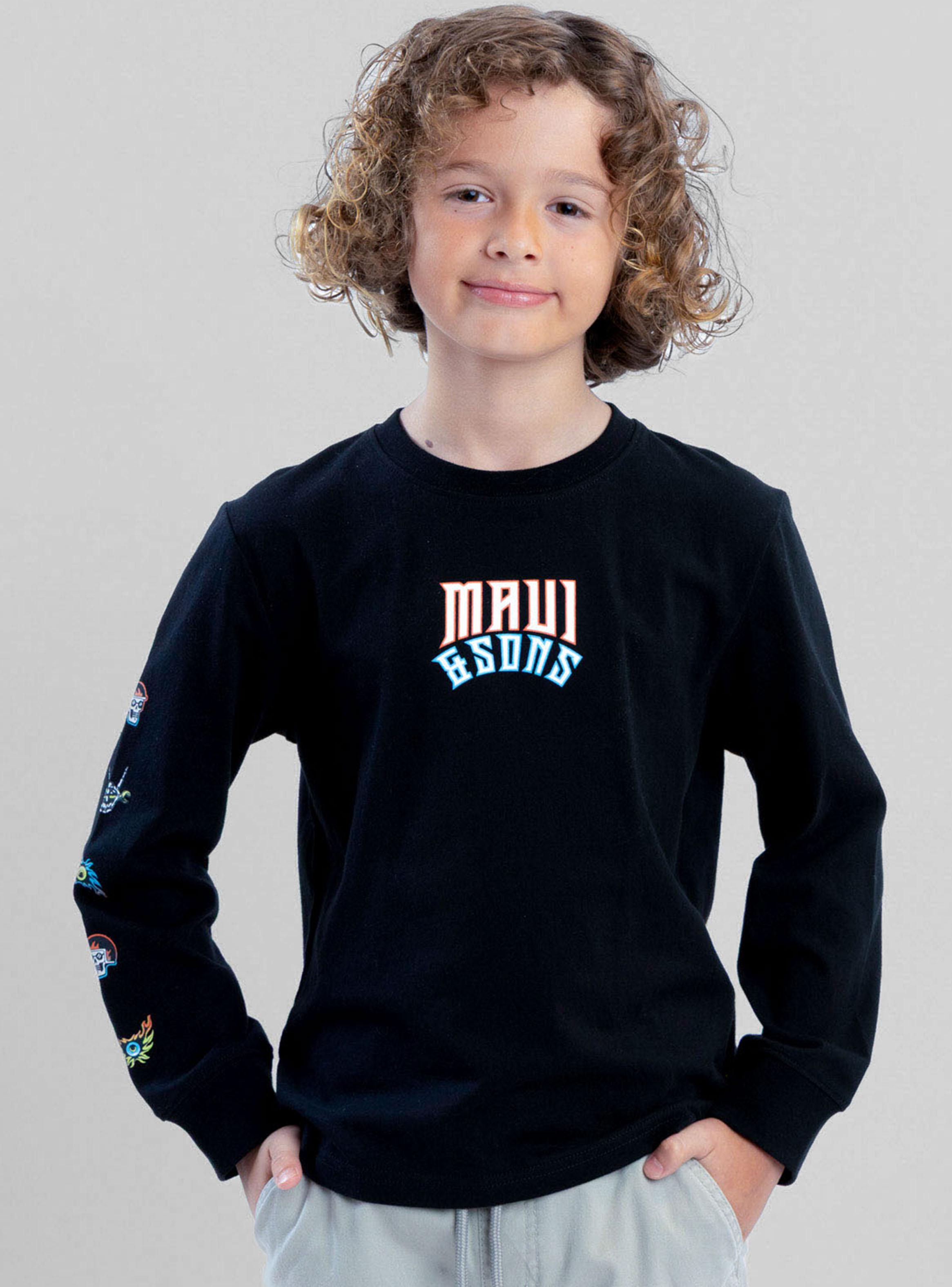 Polera Manga Larga Skull Motorbike Black-0