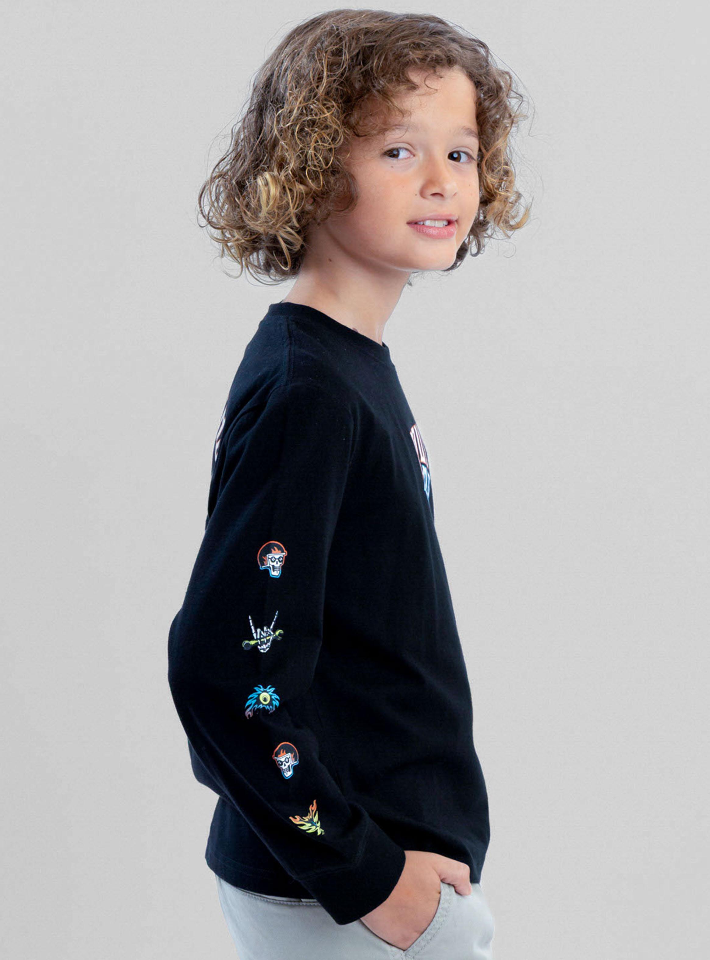 Polera Manga Larga Skull Motorbike Black-2