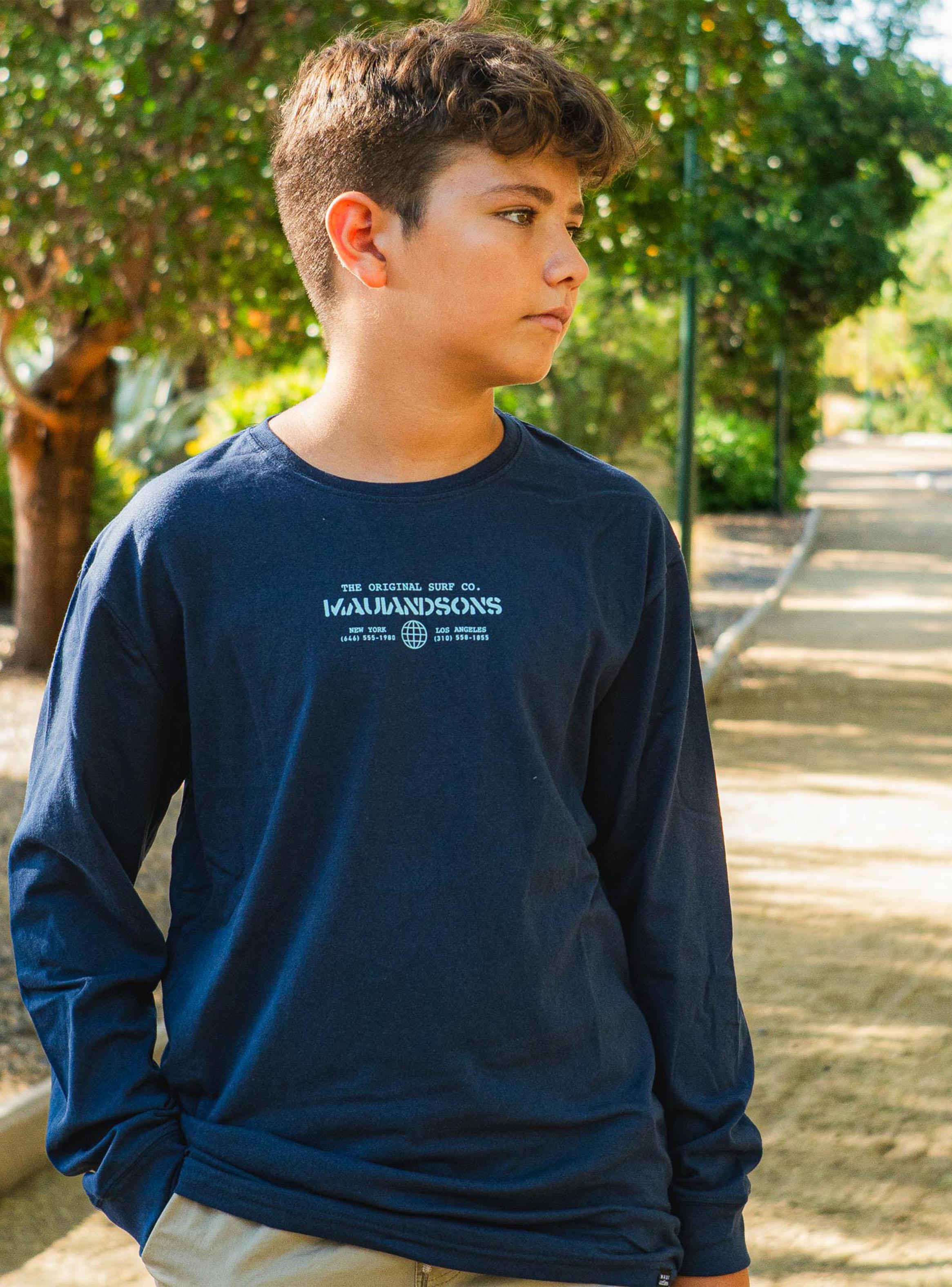 Polera Manga Larga Liso Navy-4