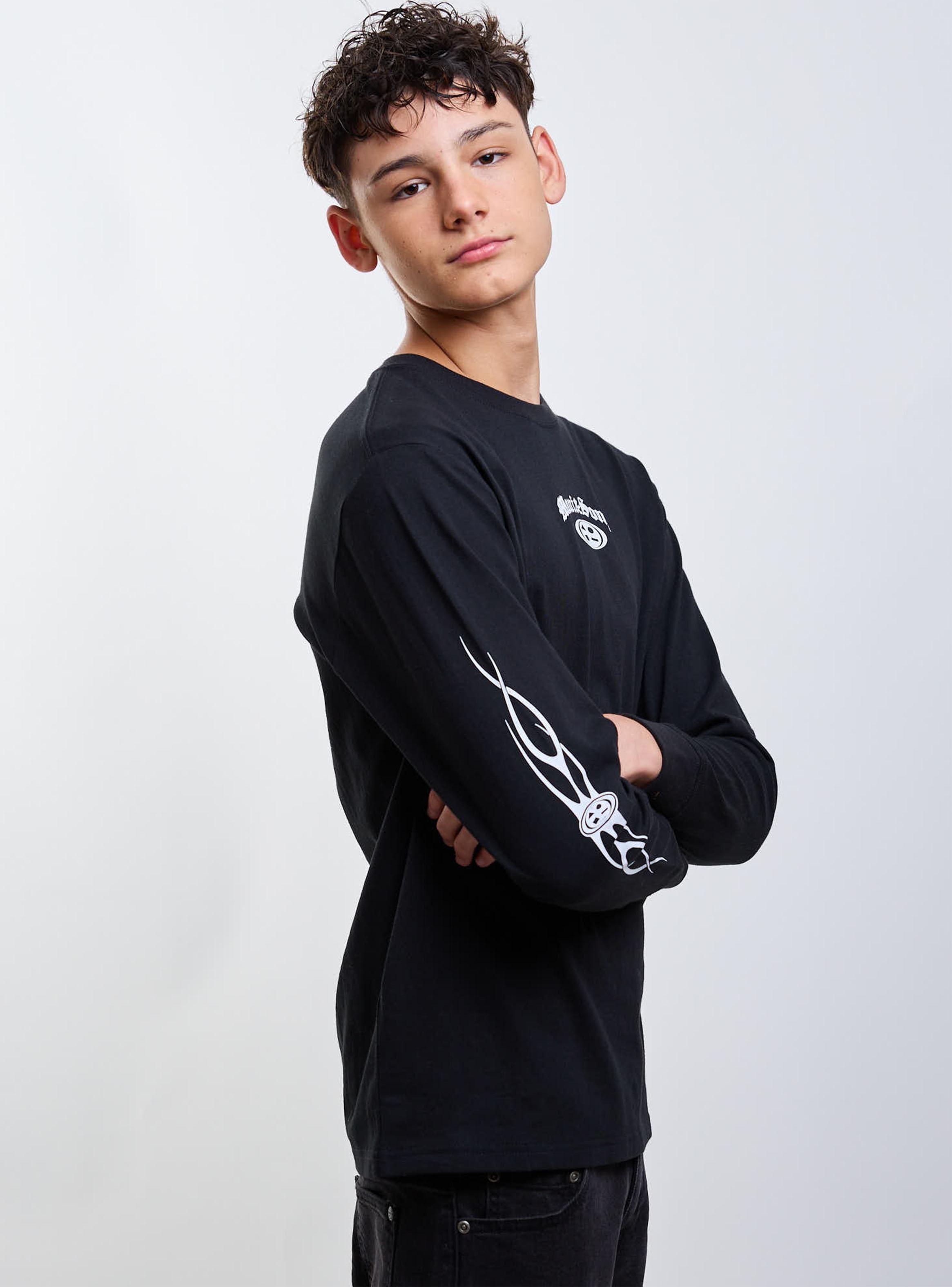 Polera Manga Larga Liso Black-2