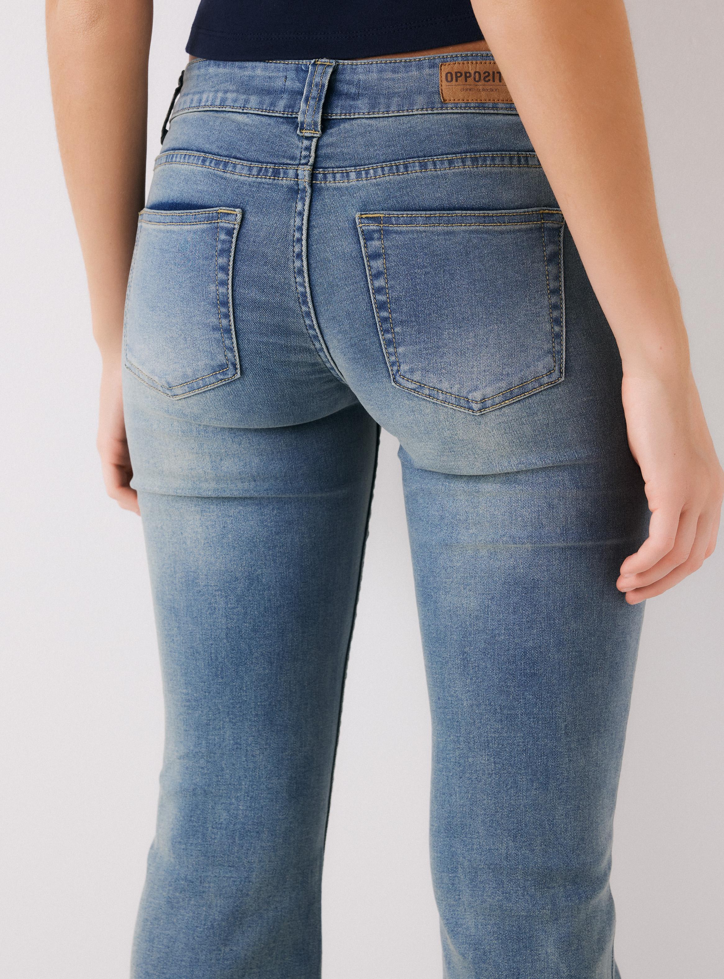Jeans Flare Fit Bajo Acampanado Elasticado-3