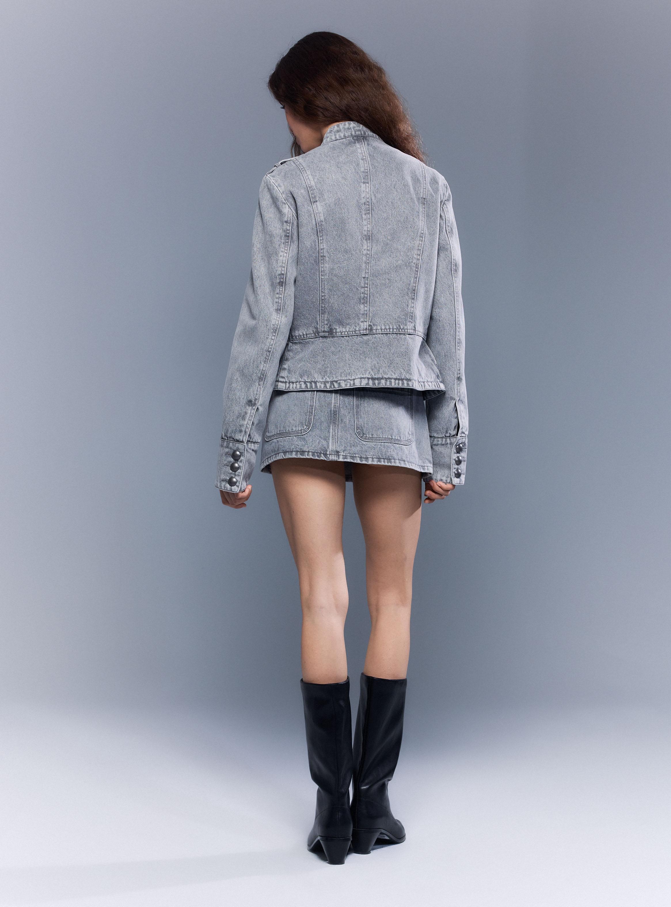 Chaqueta Militar con Doble Botonadura y Hombreras-5