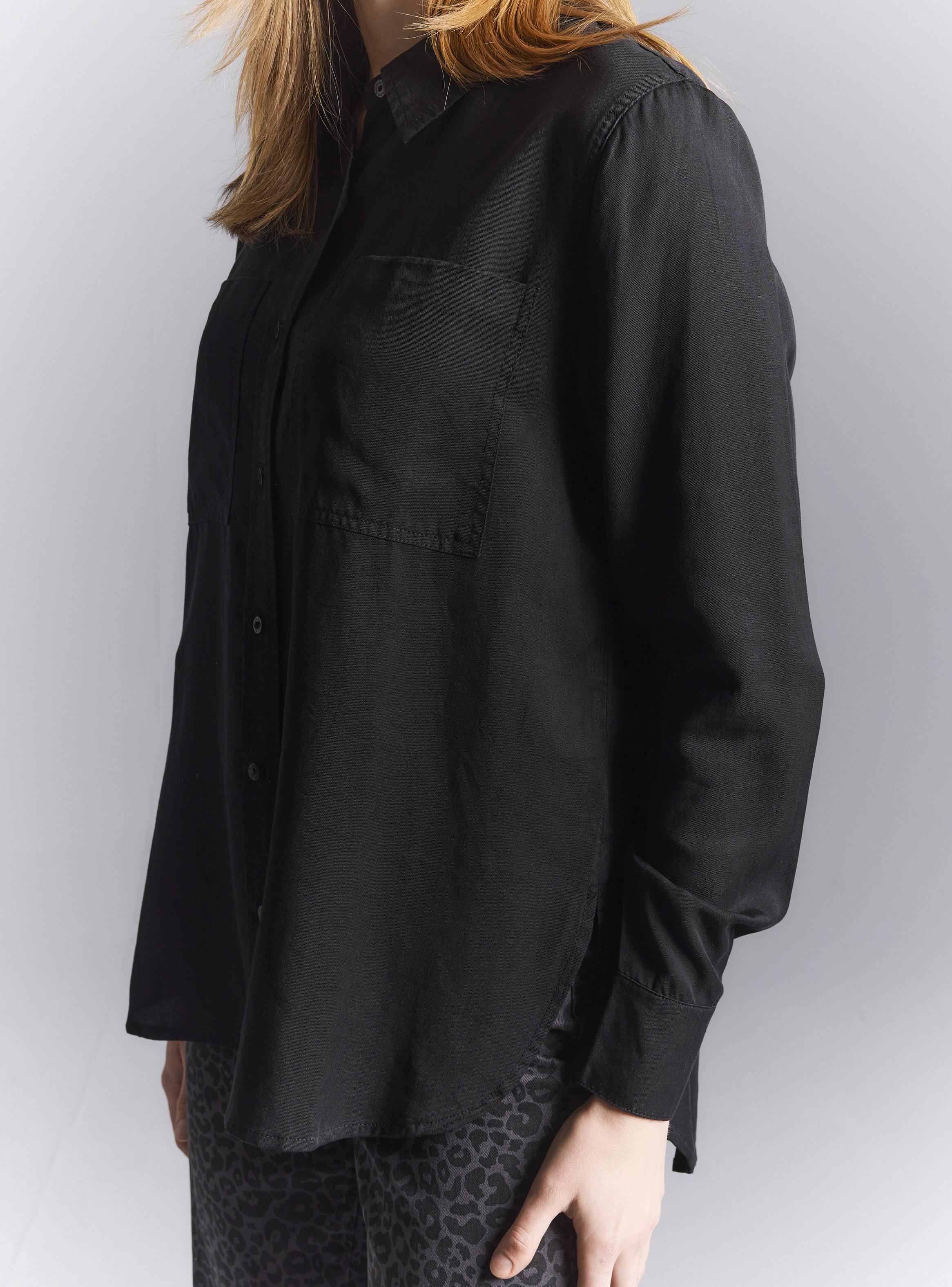 Blusa Lyocell Color con Bolsillos-3