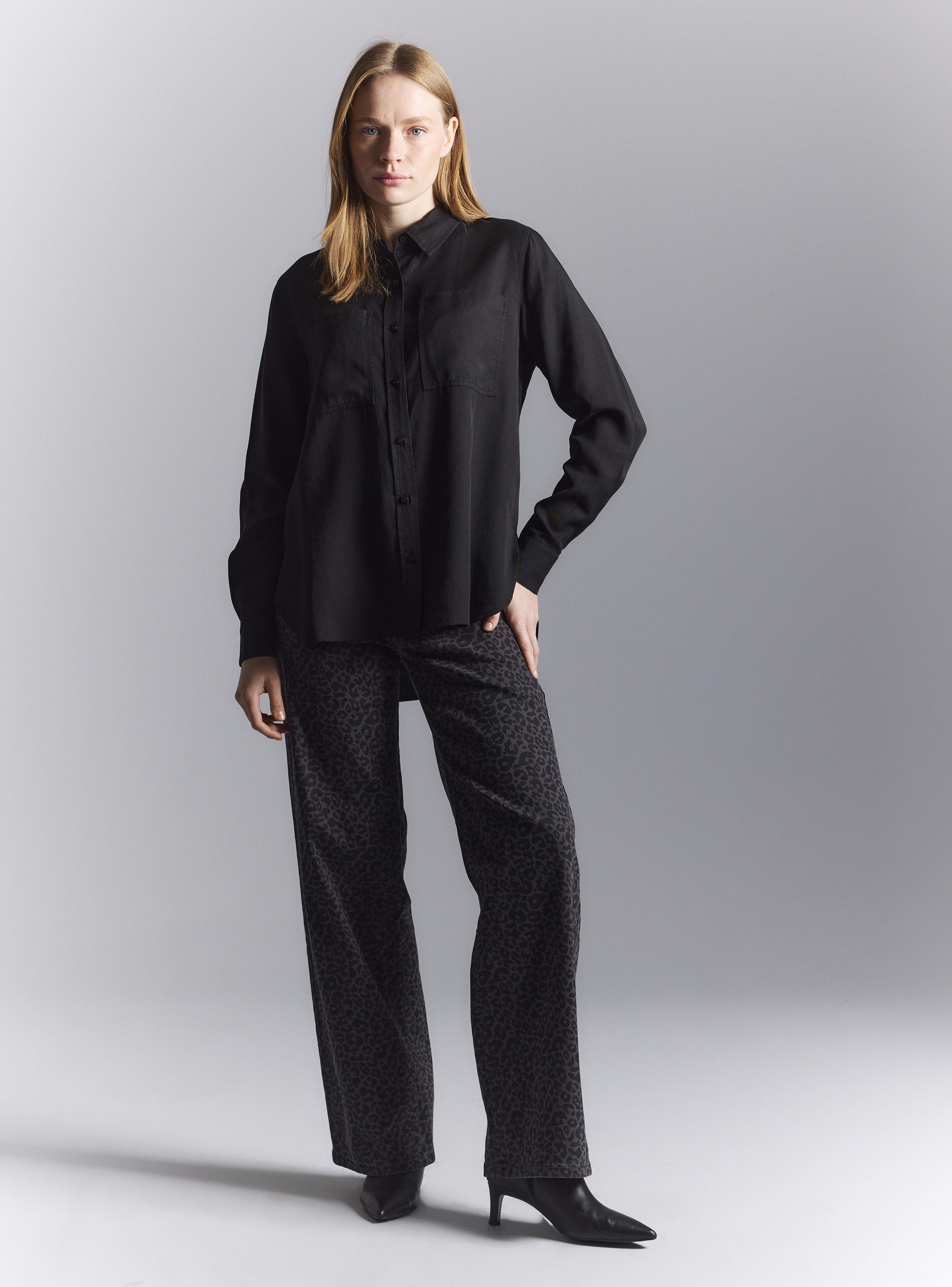 Blusa Lyocell Color con Bolsillos-4