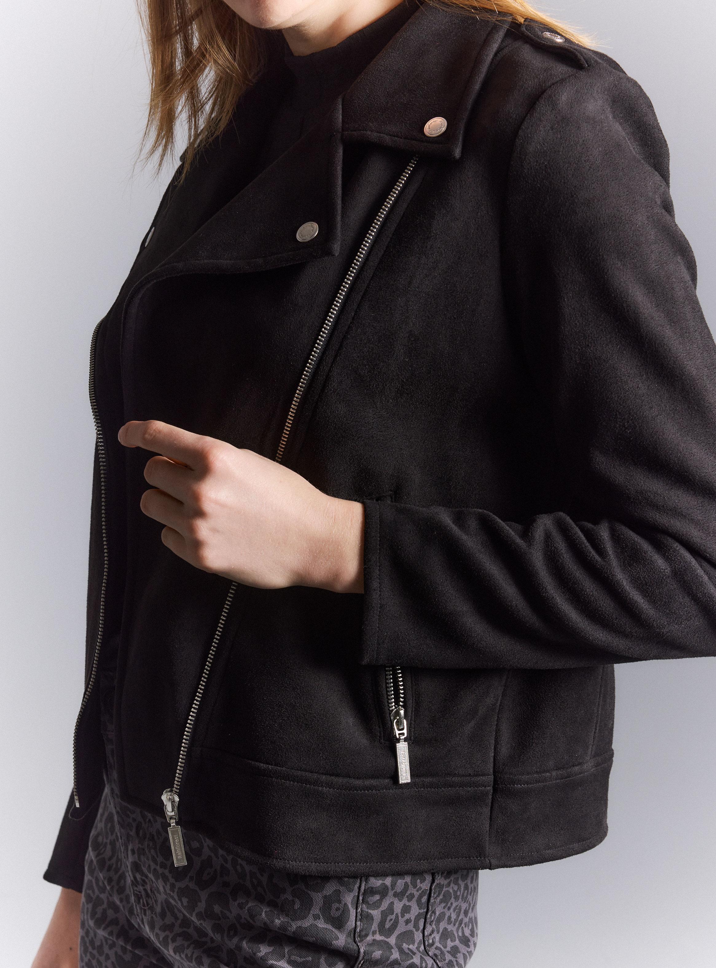 Chaqueta Biker Efecto Gamuza-2