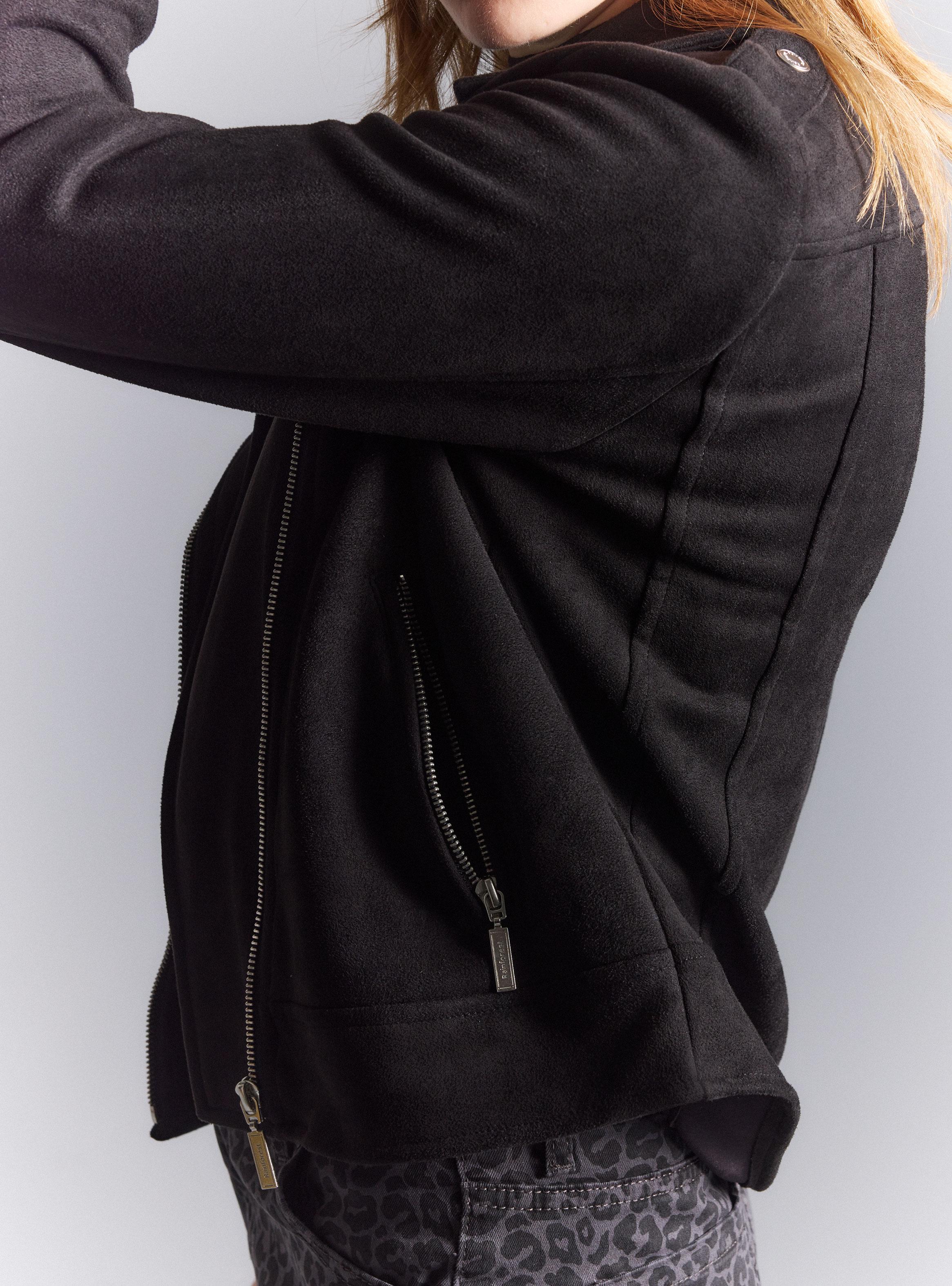 Chaqueta Biker Efecto Gamuza-3