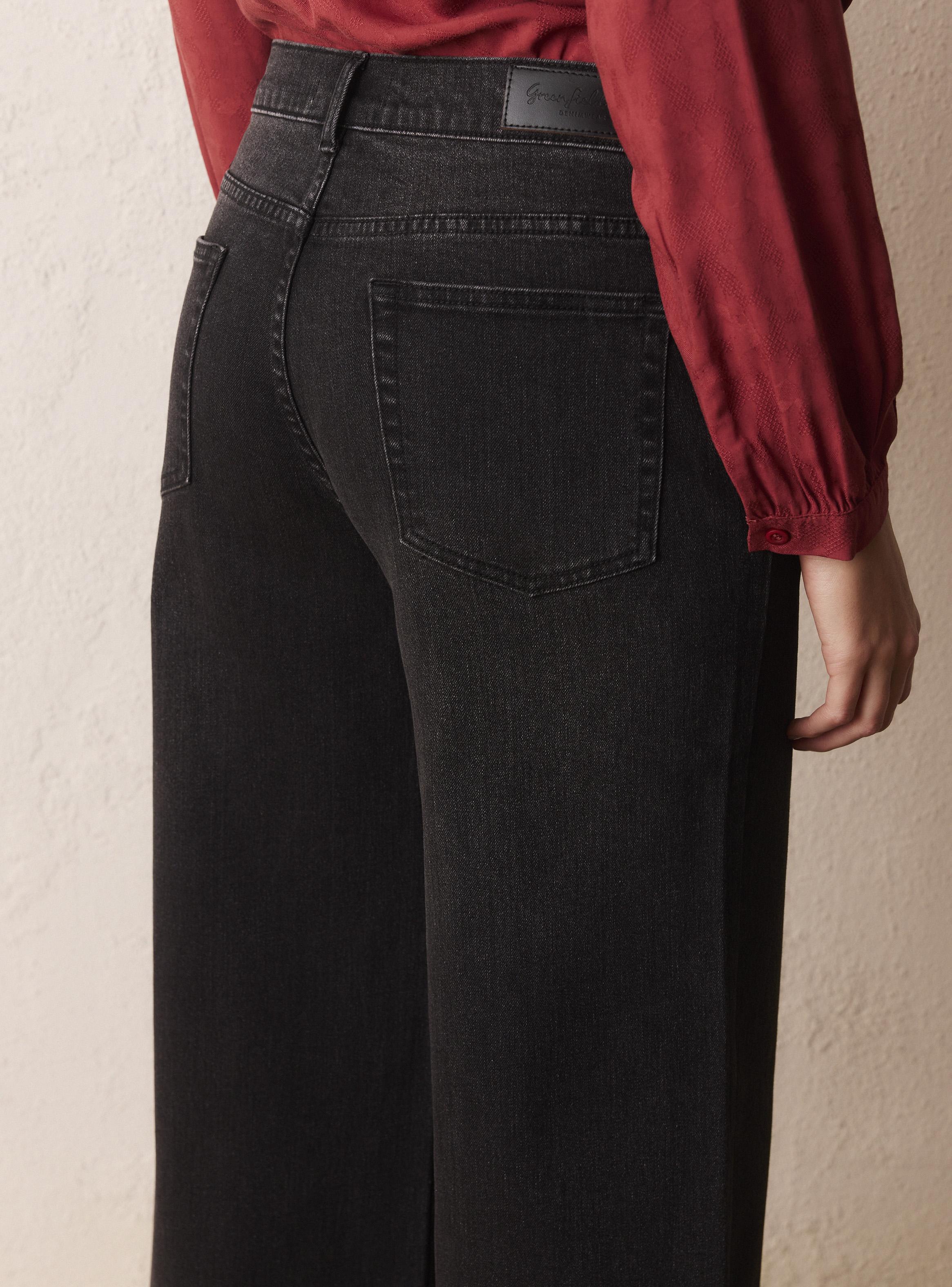 Jeans Wide Leg Denim con Trenza-3