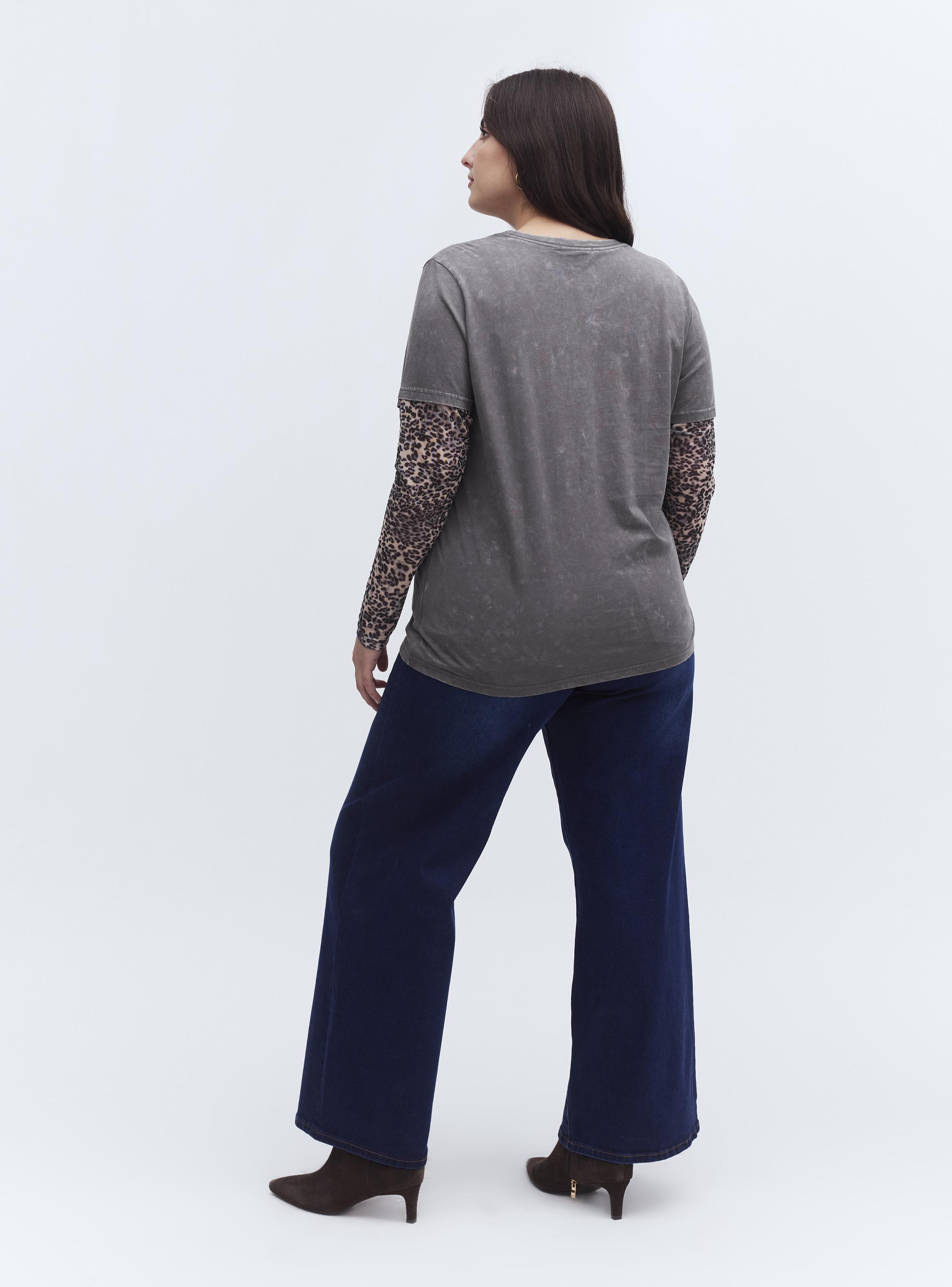 Polera Efecto Doble Manga Malla-5