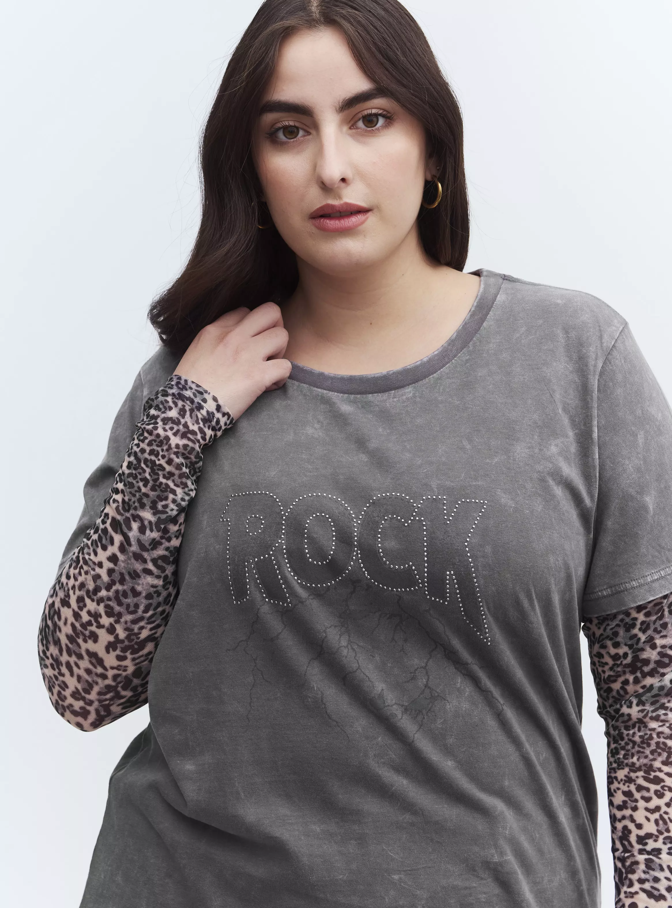 Polera Efecto Doble Manga Malla-2