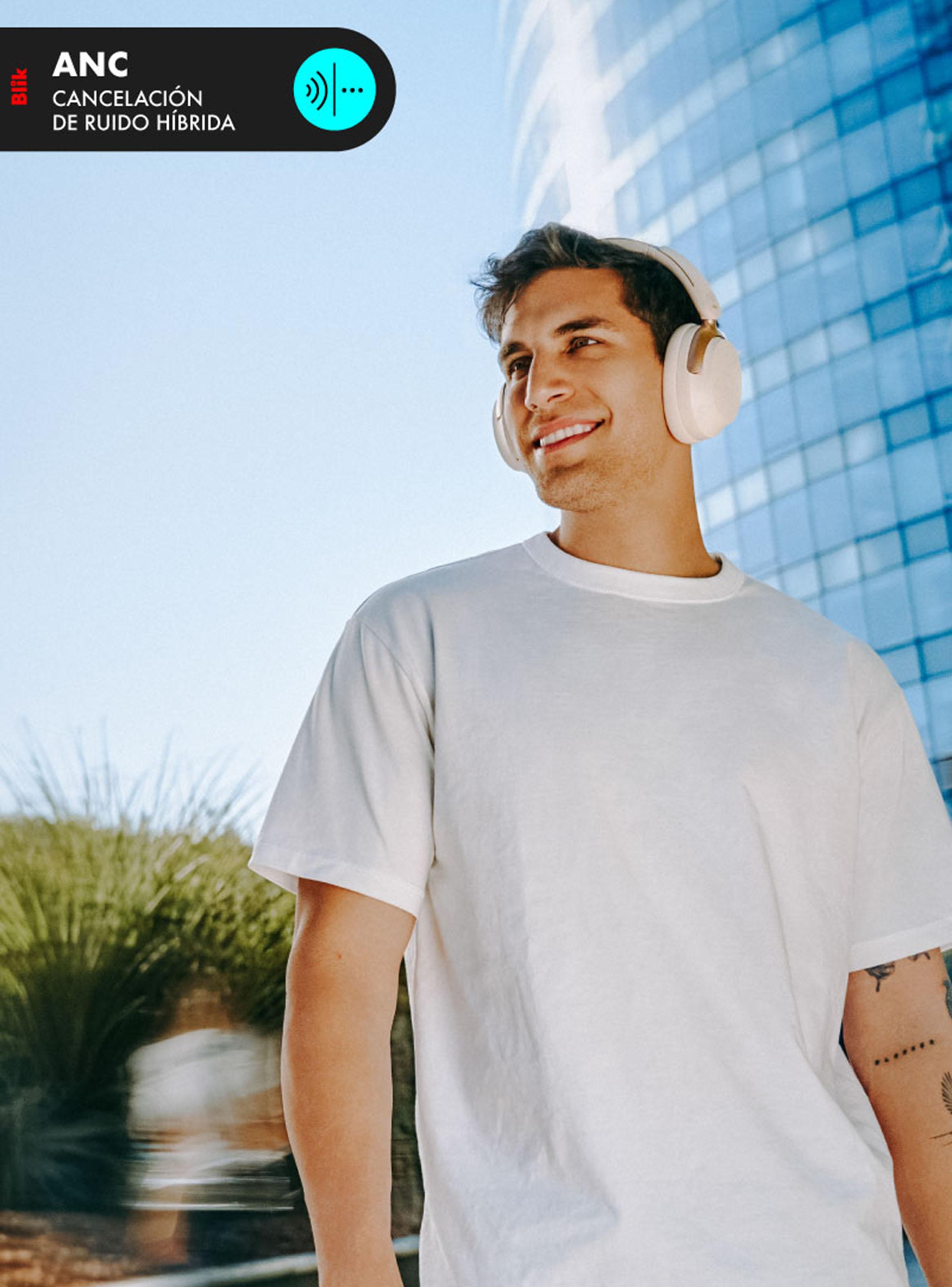 Audífonos Bluetooth Aura950 ANC Crema-3