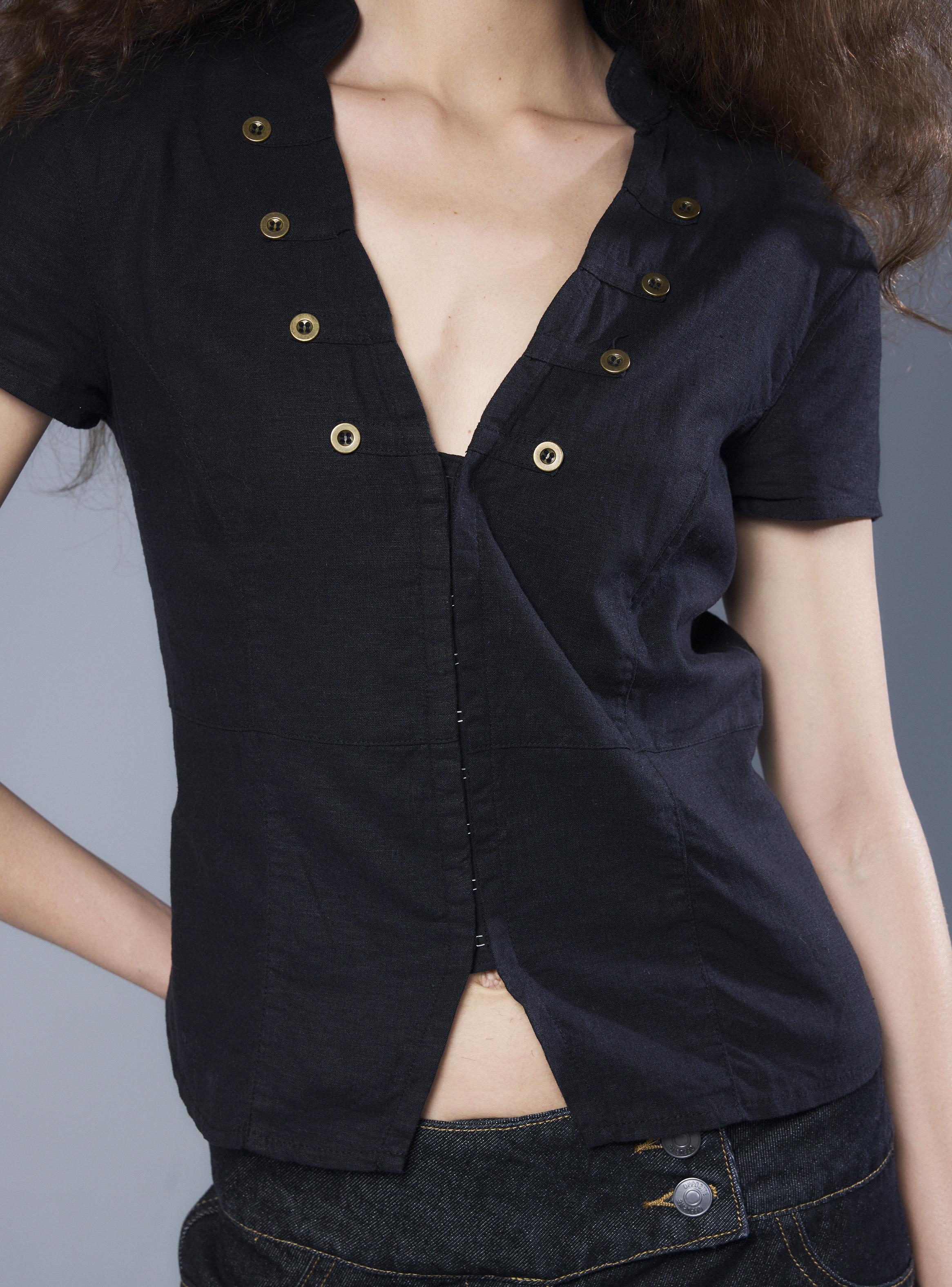 Blusa Cuello Henley con Botones-3