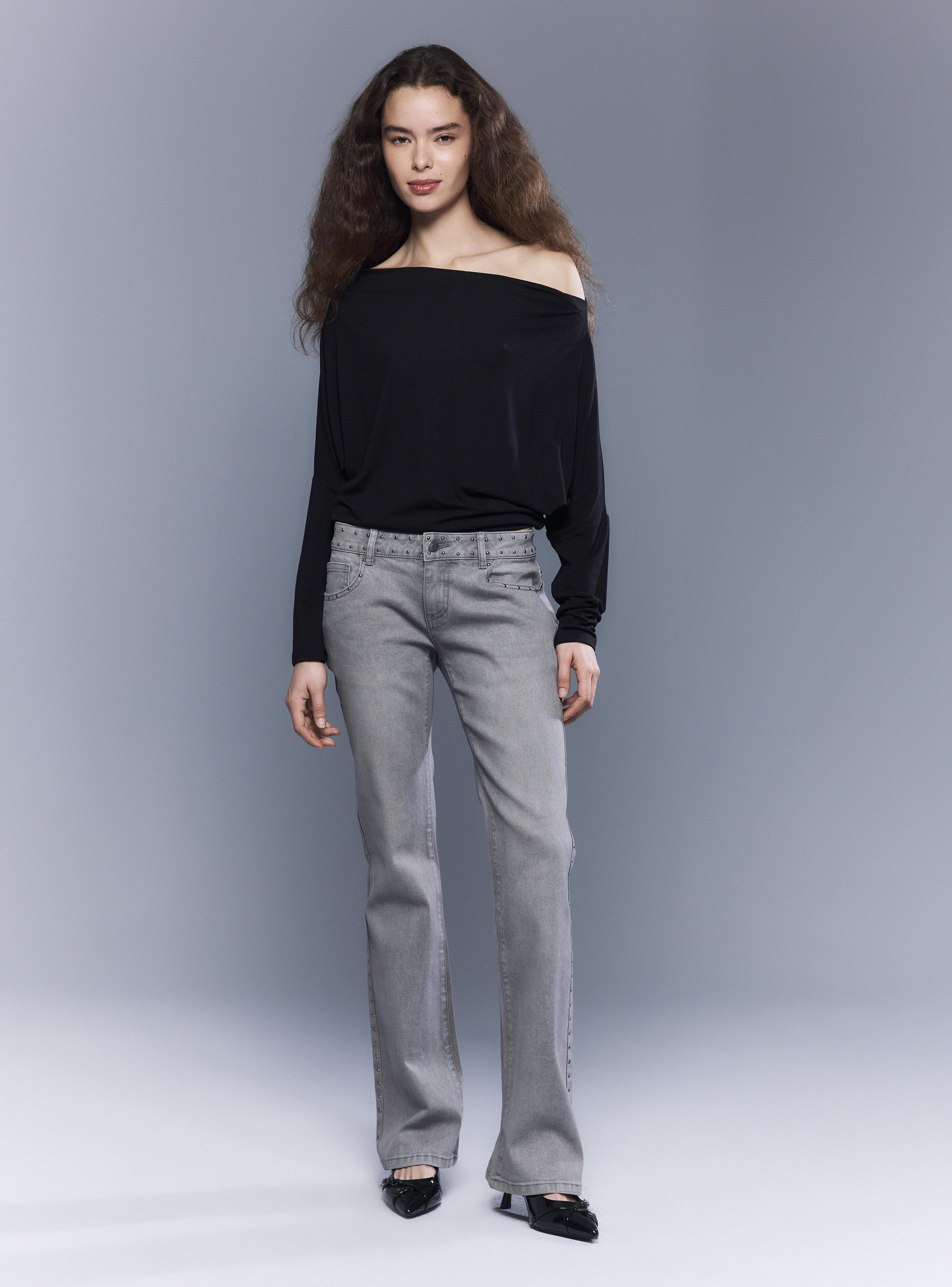 Polera Off Shoulder Manga Larga Cuello Bardot Básica-4