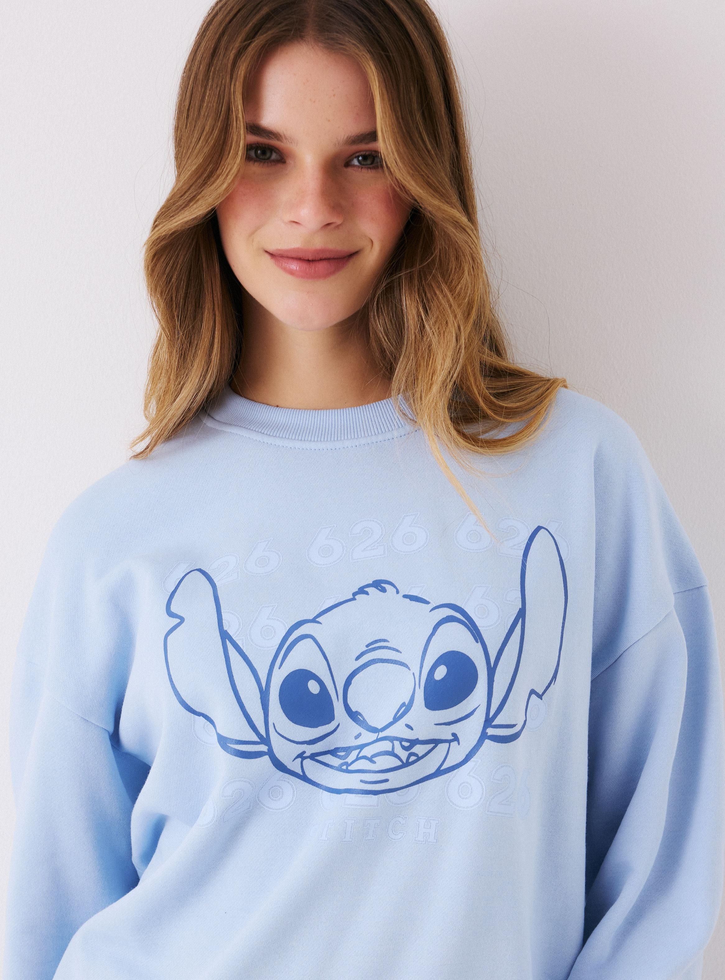 Polerón Estampado Stitch Oversize Cuello Redondo-2