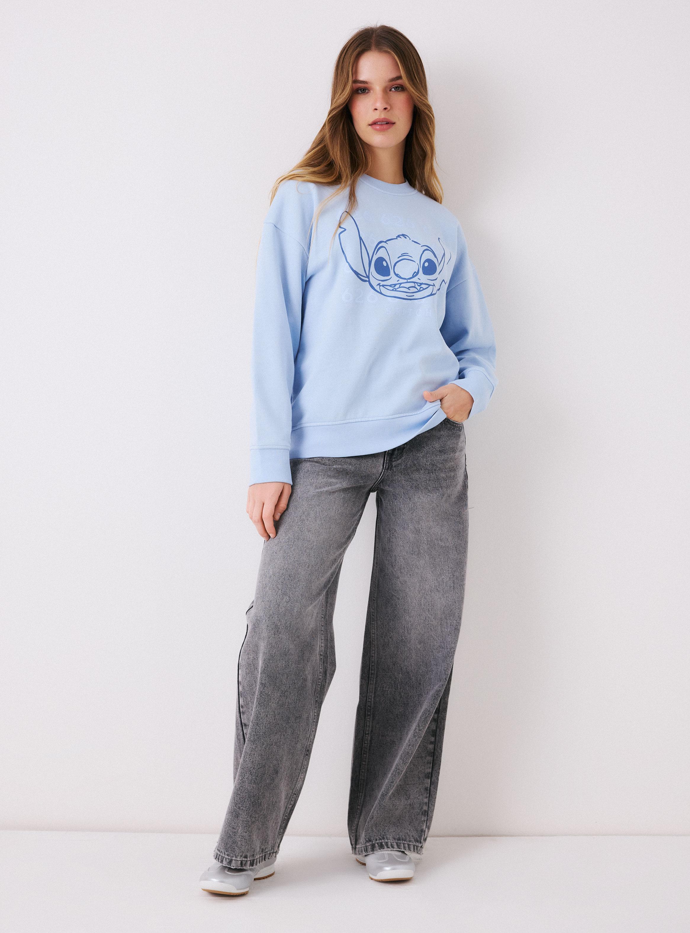 Polerón Estampado Stitch Oversize Cuello Redondo-4