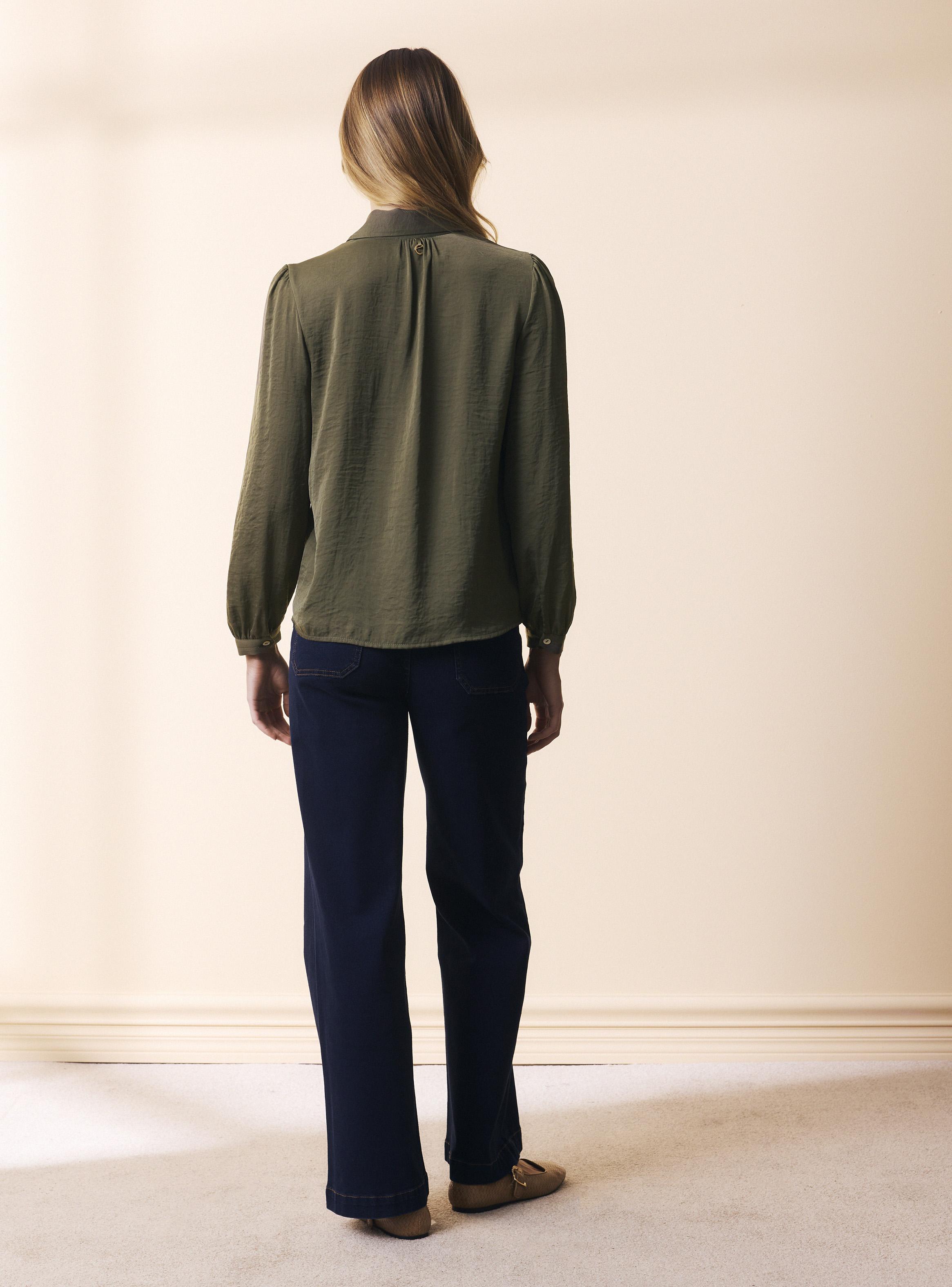 Blusa Cuello Camisero Satinada-5