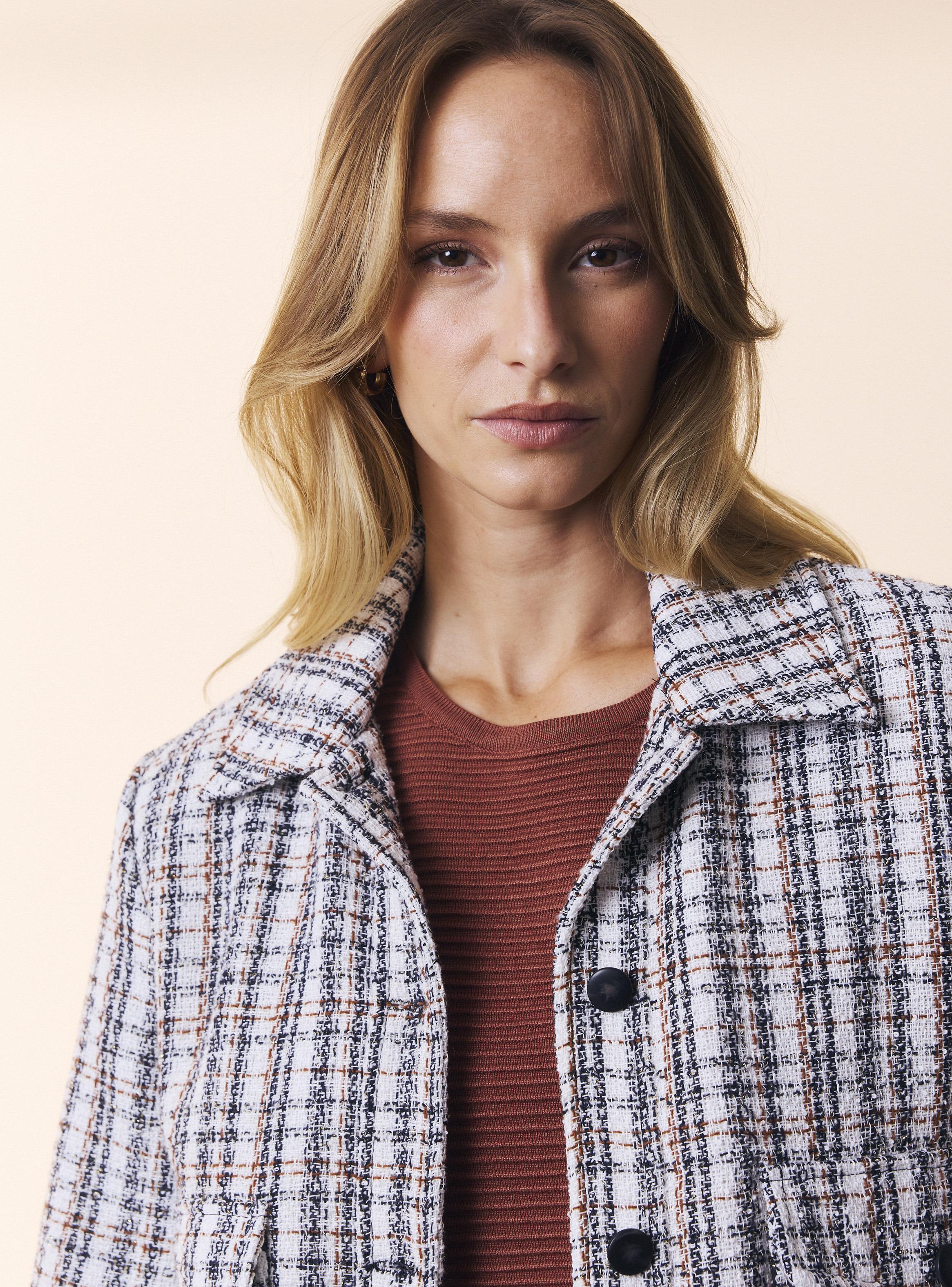 Chaqueta de Tweed con Hilo Metalizado-2