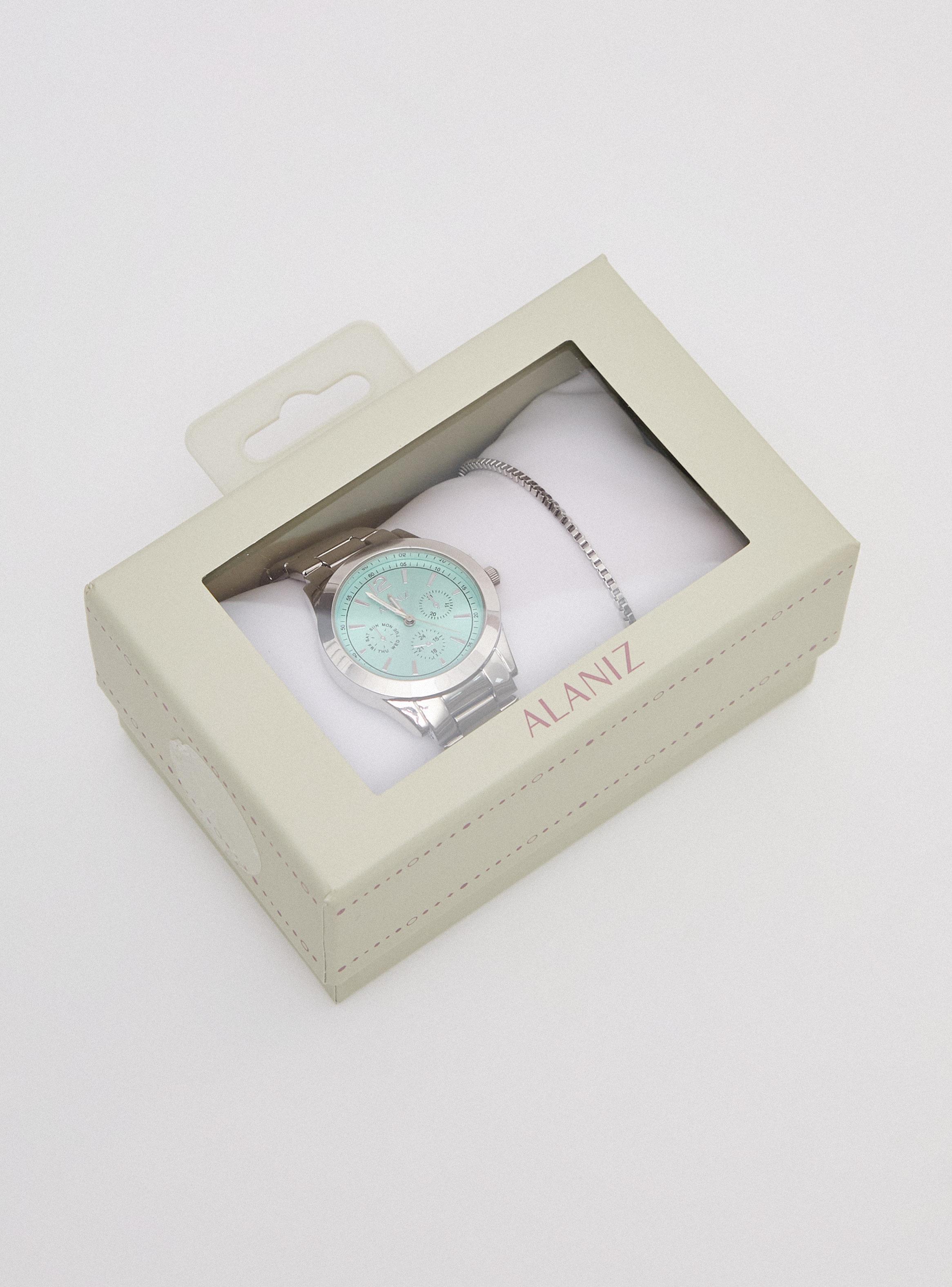 Pack Reloj Análogo + Pulsera Silver Mujer-3