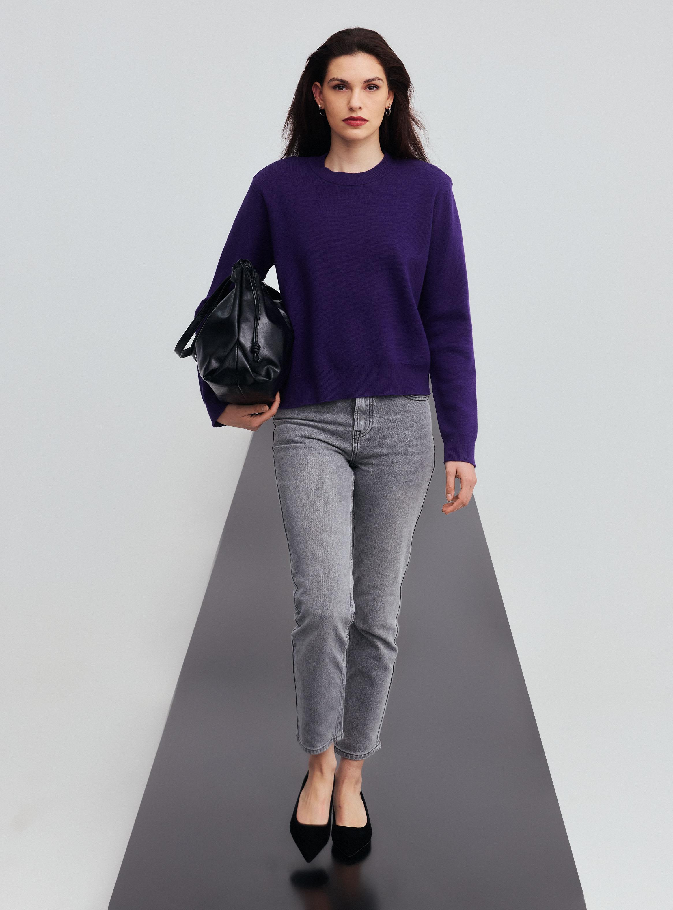 Sweater Cuello Redondo con Hombreras-4